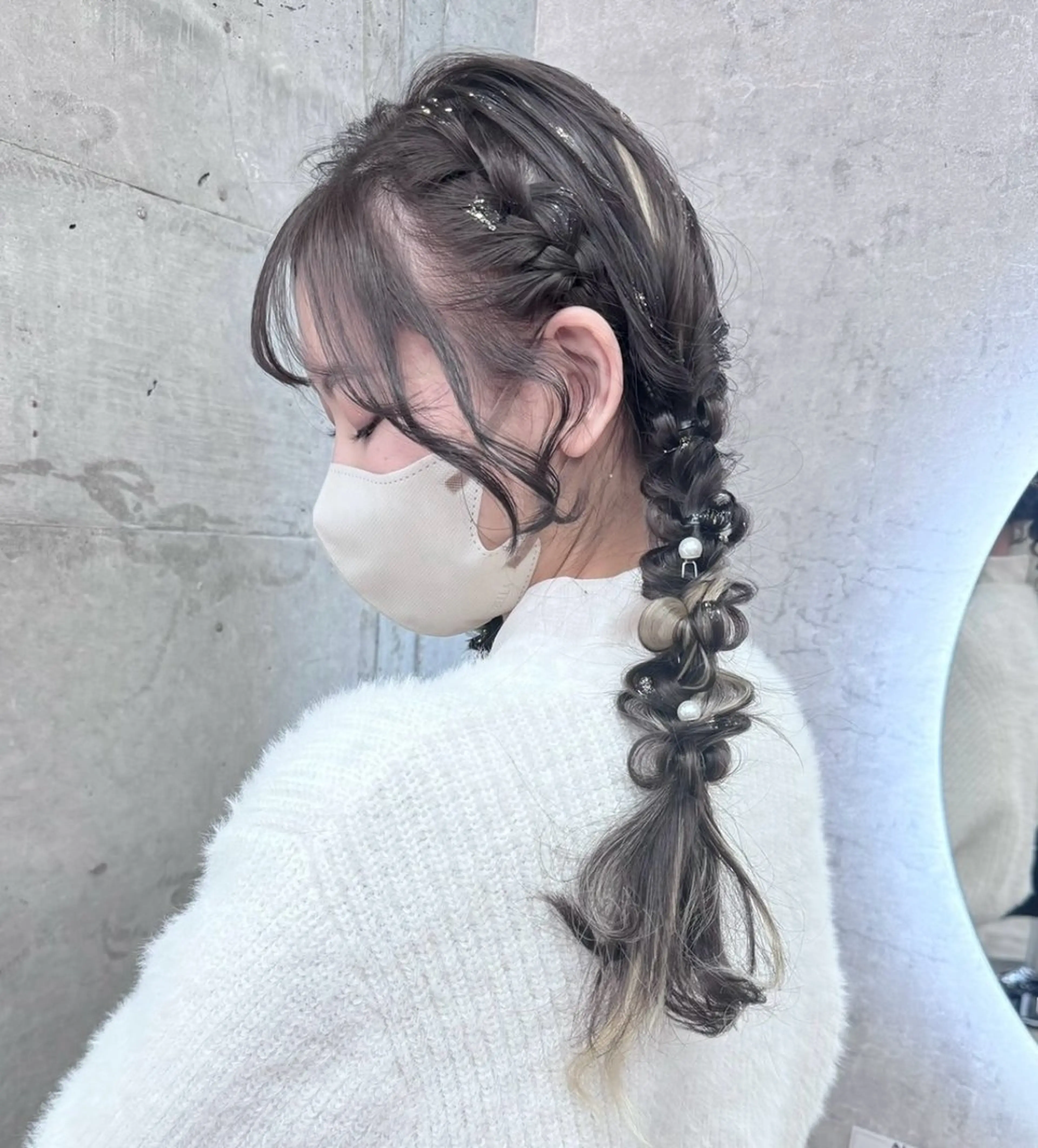 セミロング 小顔カット 似合わせボブアレンジ suzunaのヘアスタイル