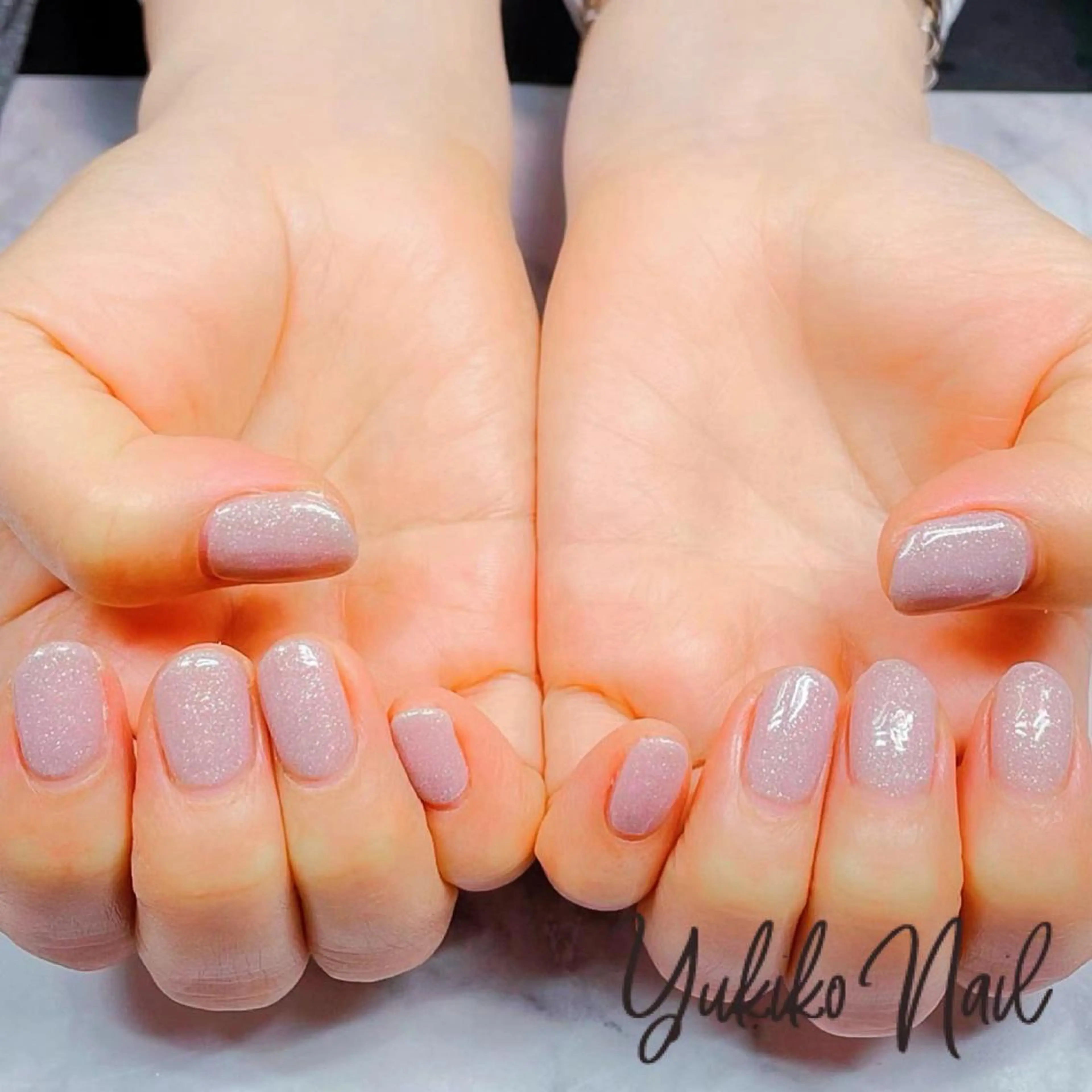 ネイル ラメ(グリッター) ワンカラーネイル ハンドネイル ユキコ ネイルのネイルデザイン