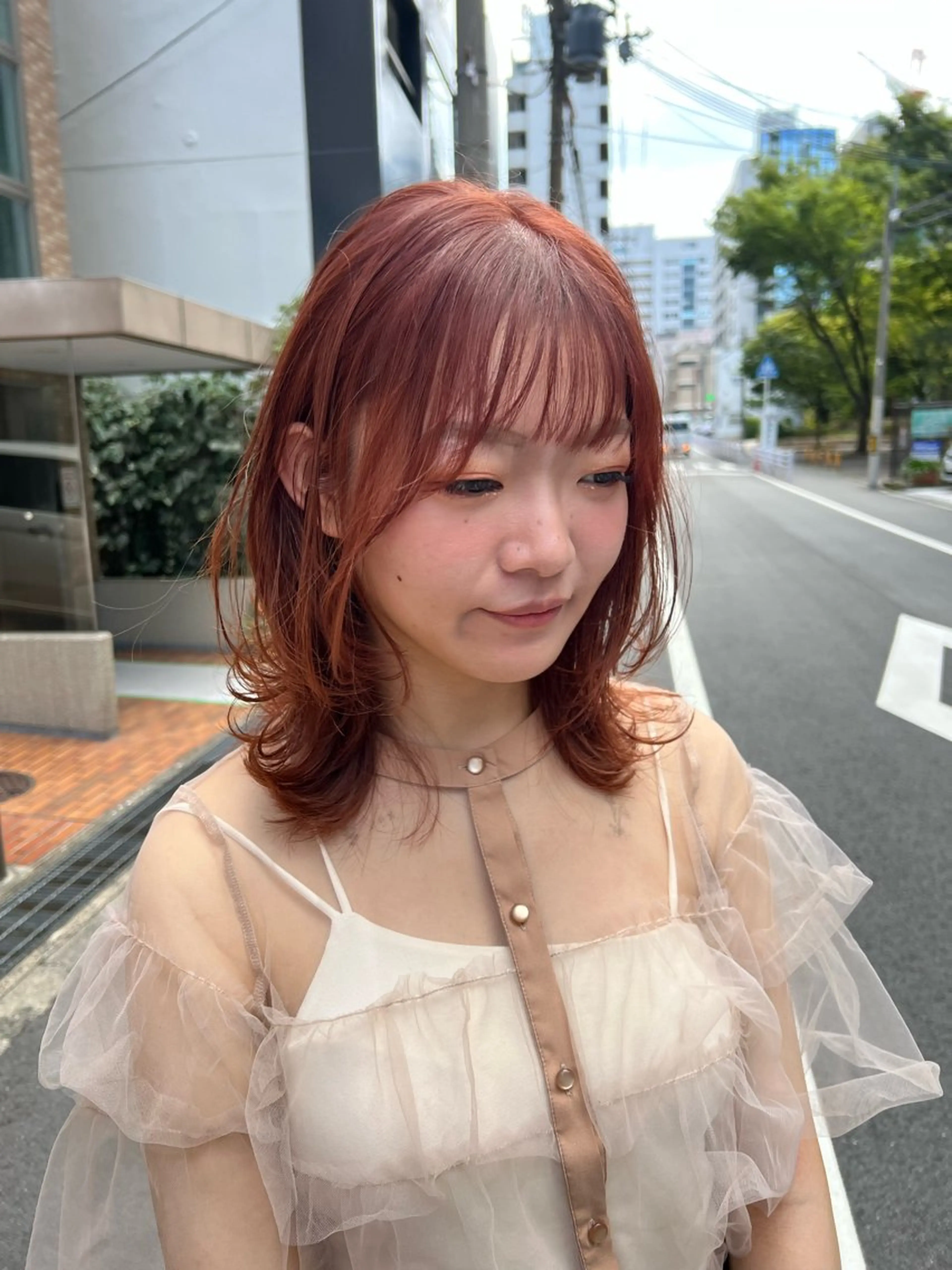 ミディアム カラー 谷町/Le'a /竹原しおなのヘアスタイル