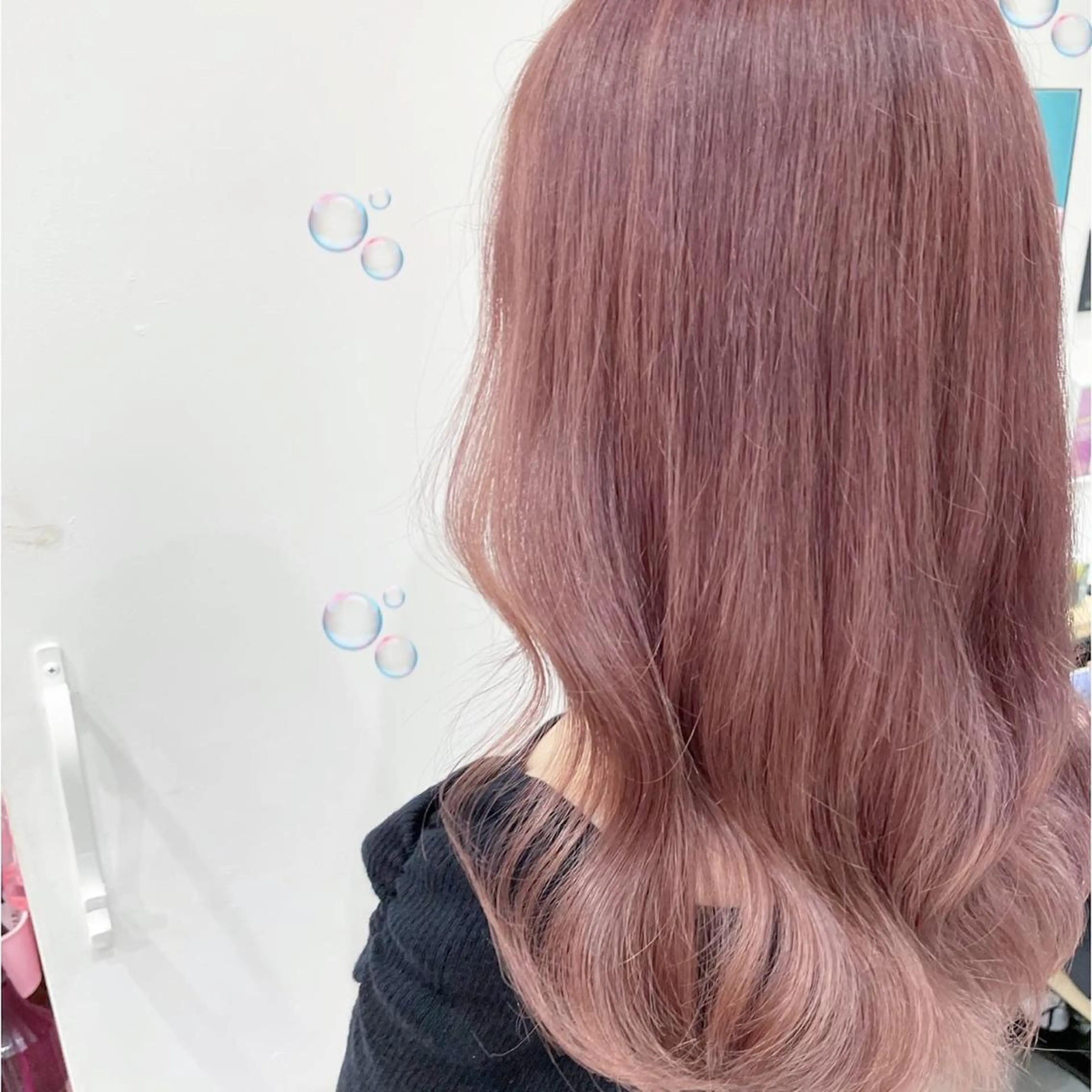 セミロング カラー ベージュカラー ピンクカラー ピンクベージュ 新宿駅近♡個室 ♡関口三都季🌜のヘアスタイル