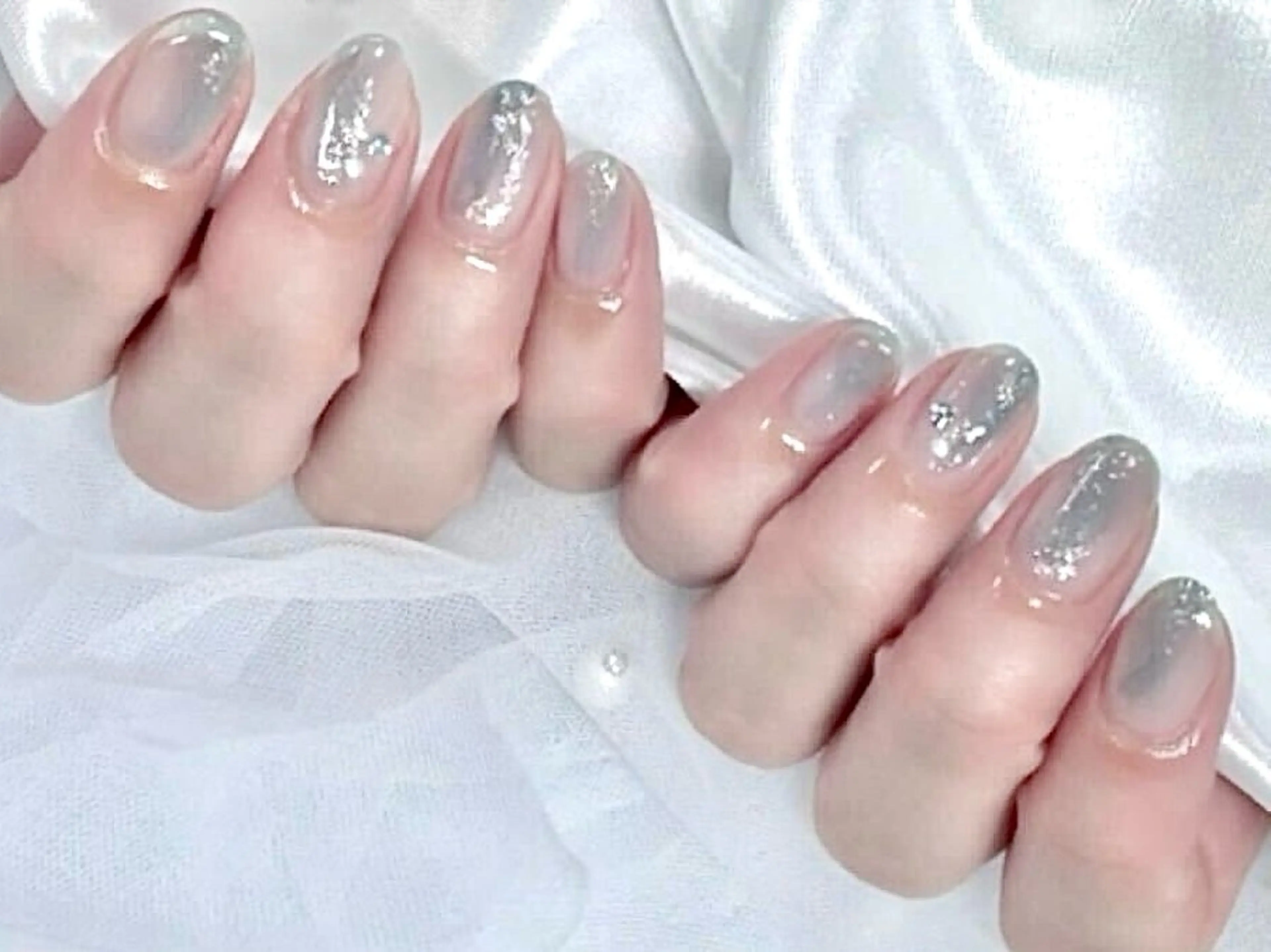 ネイル ジェルネイル マグネットネイル ニュアンスネイル パラジェル シンプルネイル ハンドネイル Nail Neige🐈🌙のネイルデザイン
