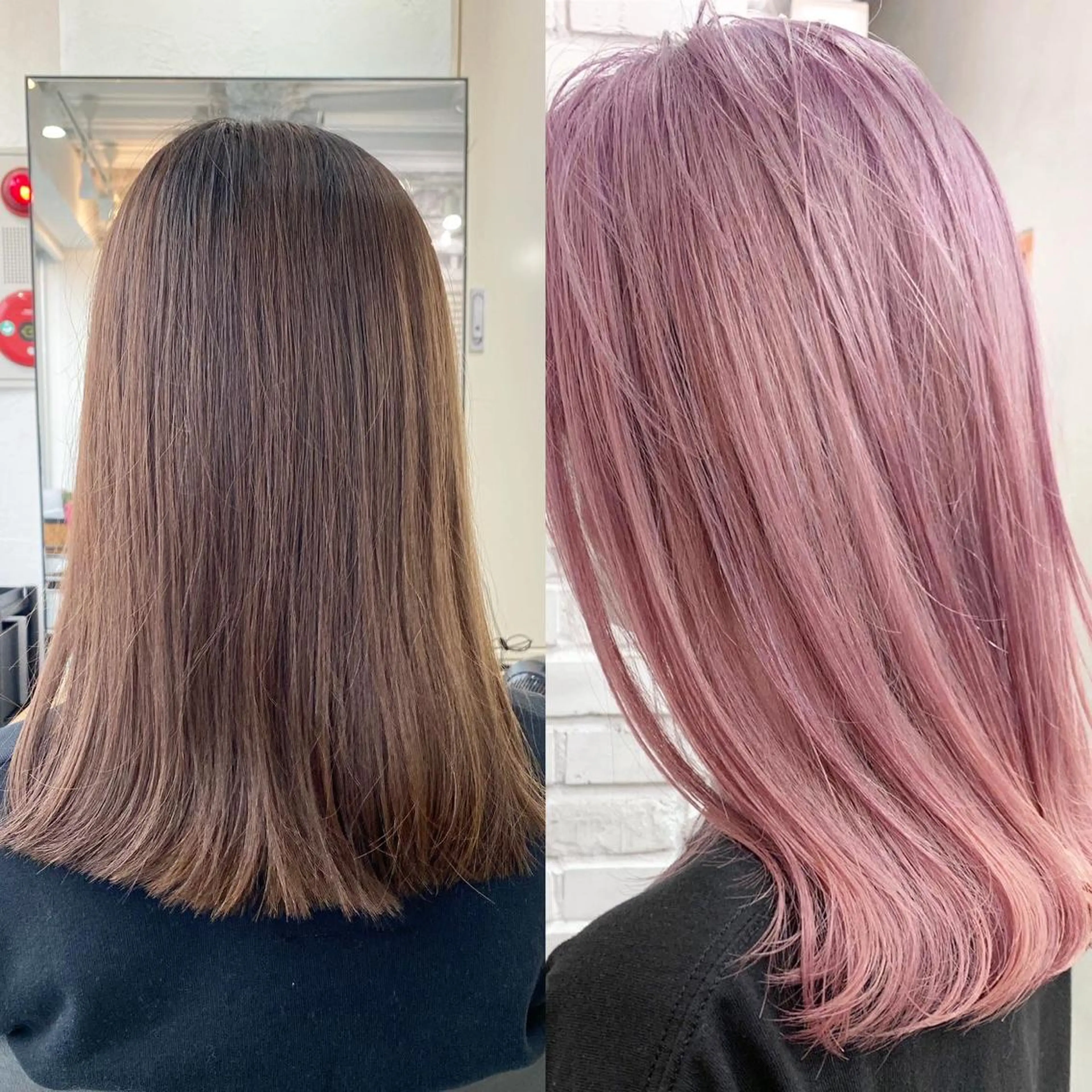 セミロング カラー ヘアアレンジ ブリーチダブルカラー ハイライト/山本喜熙のヘアスタイル