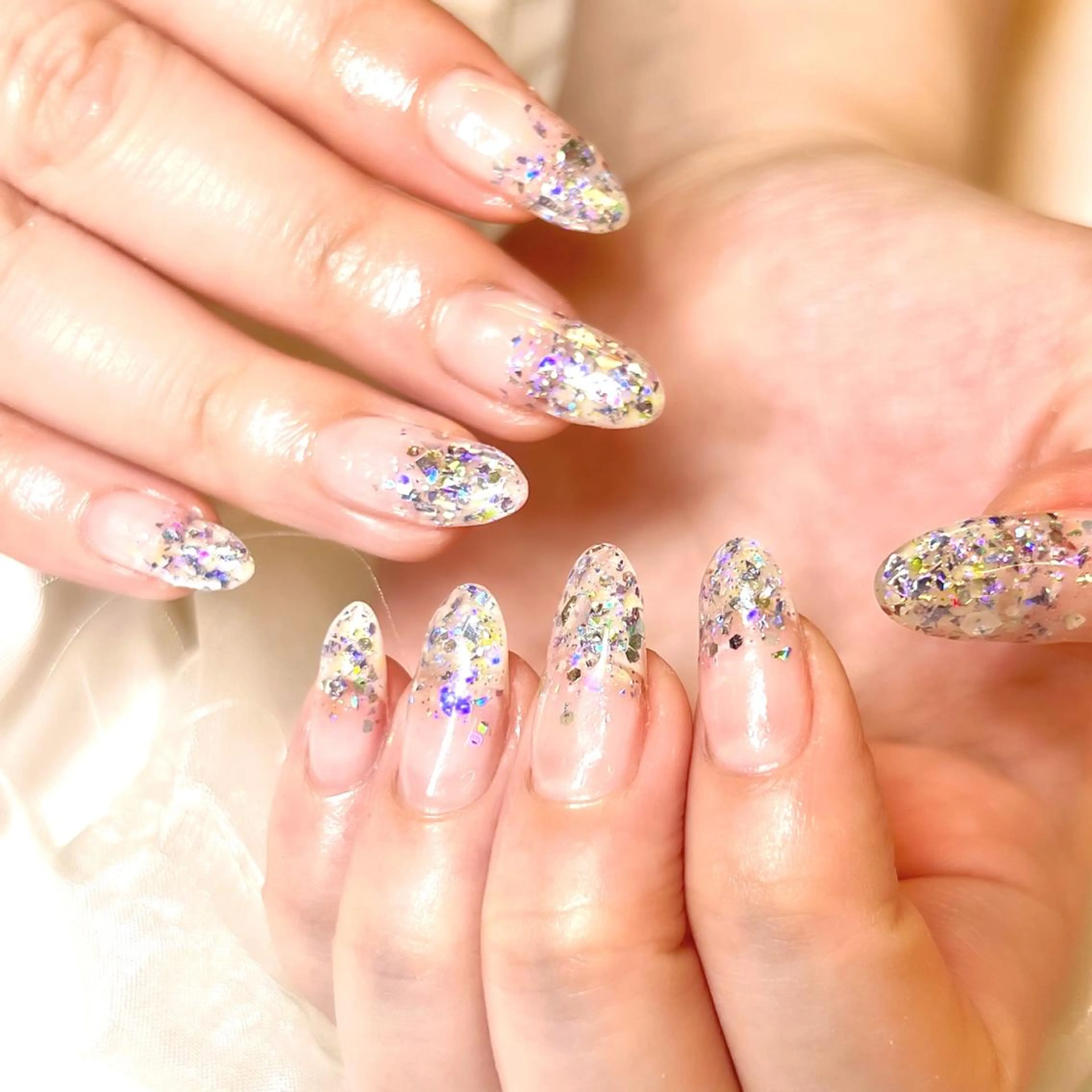 ネイル アートネイル オーロラネイル ジェルネイル 韓国ネイル ロングネイル ハンドネイル clover nailのネイルデザイン