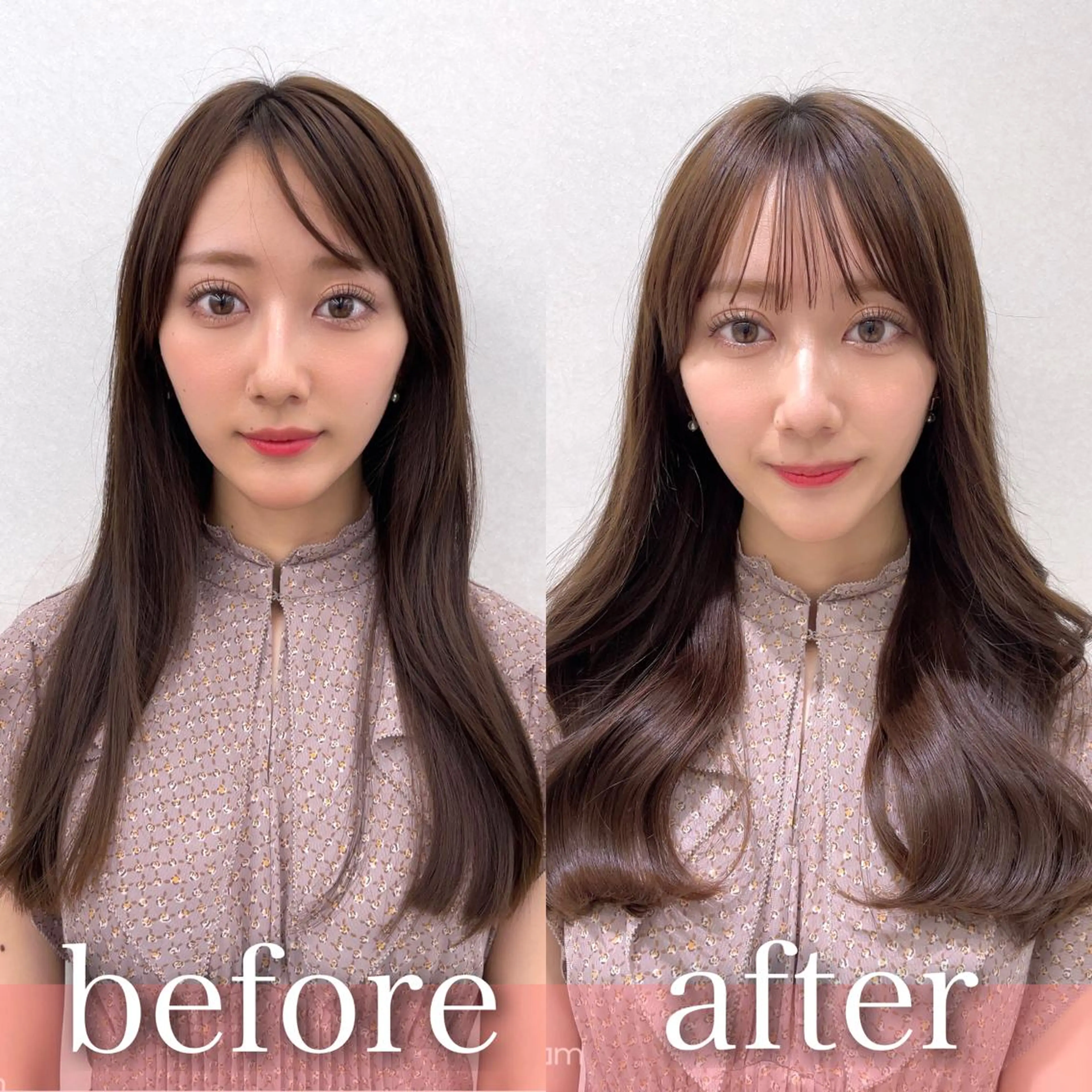 ロング カラー 小顔カット 小顔カット前髪 顔周りカット林亮佑のヘアスタイル