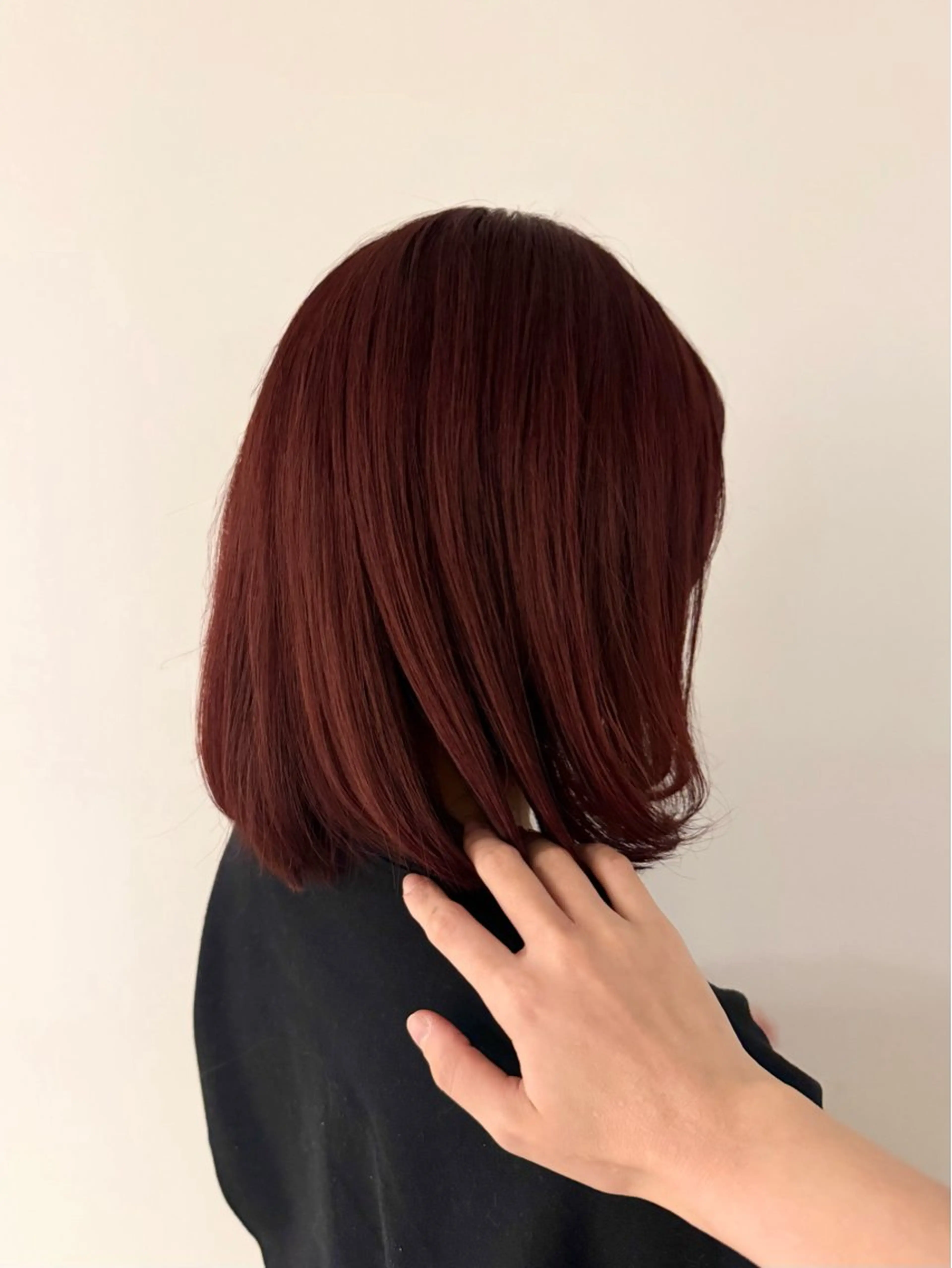 ミディアム レッドブラウン カット ヘアカラー トリートメント co coのヘアスタイル