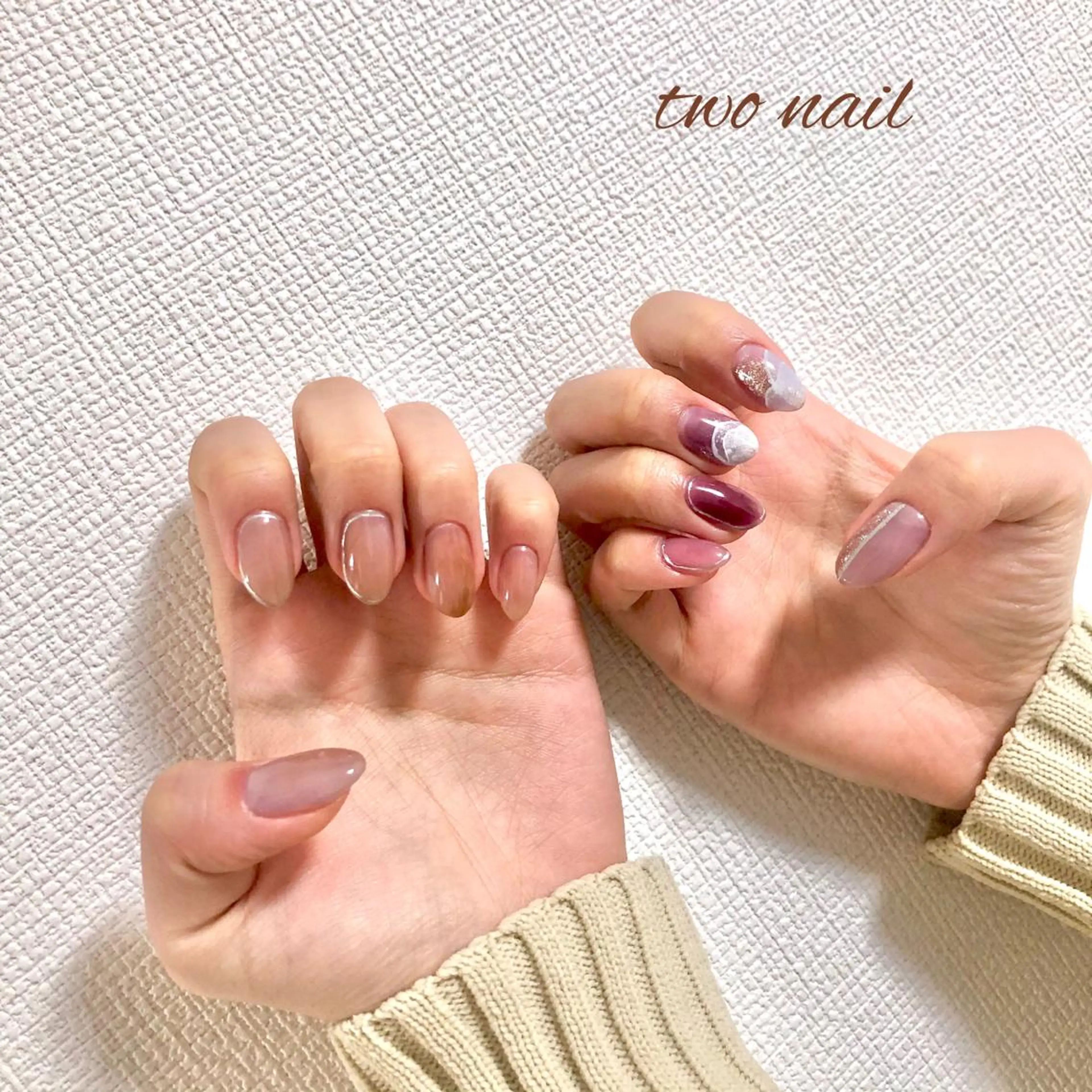 ネイル アートネイル フットネイル ハート ニュアンスネイル two nailのネイルデザイン