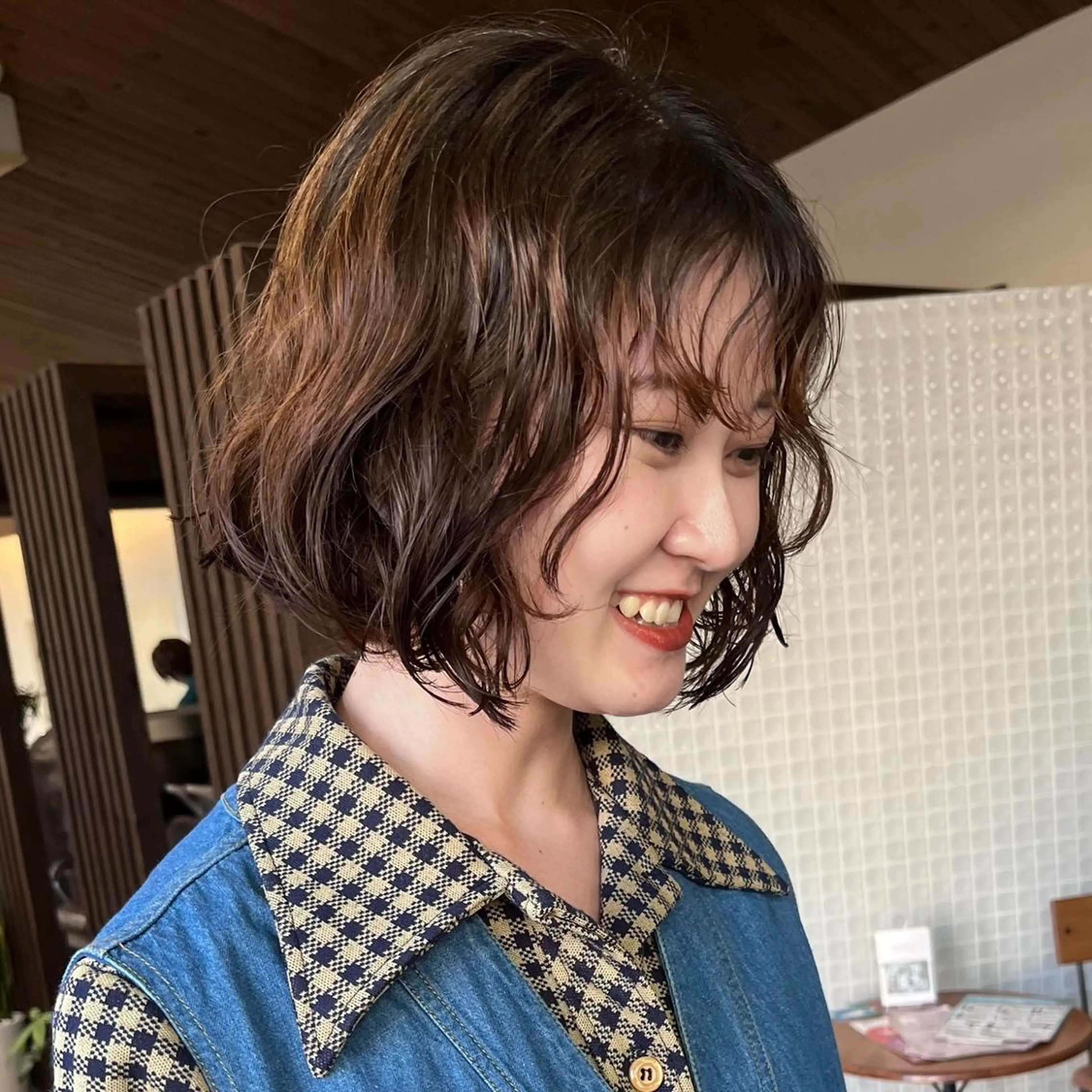 ショート パーマ ボブ 中村 友香のヘアスタイル