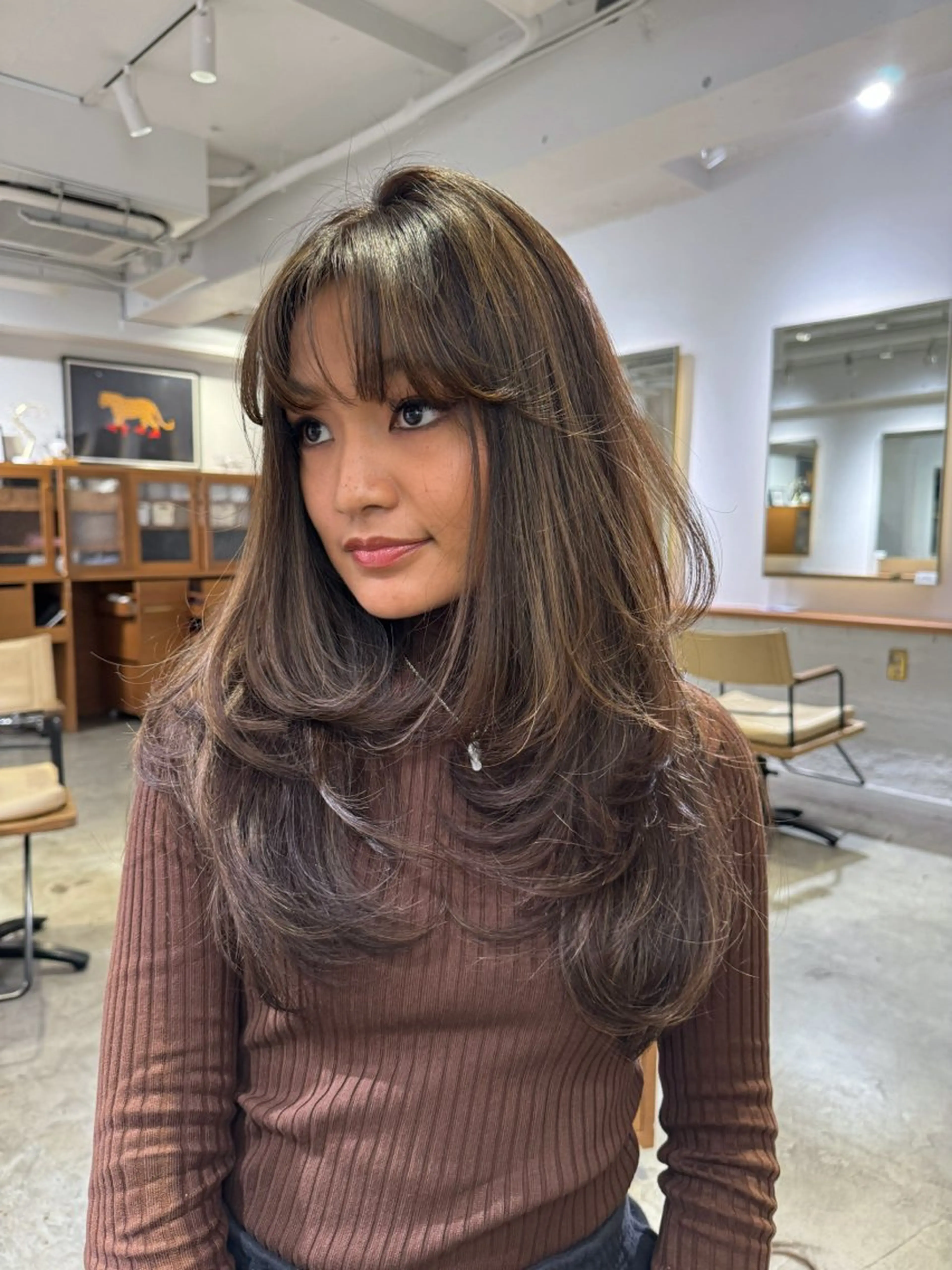 ロング カラー ハイライトカラー ハイライト レイヤーカット ナガミネアリサ/ 学芸大学/海外ヘアのヘアスタイル