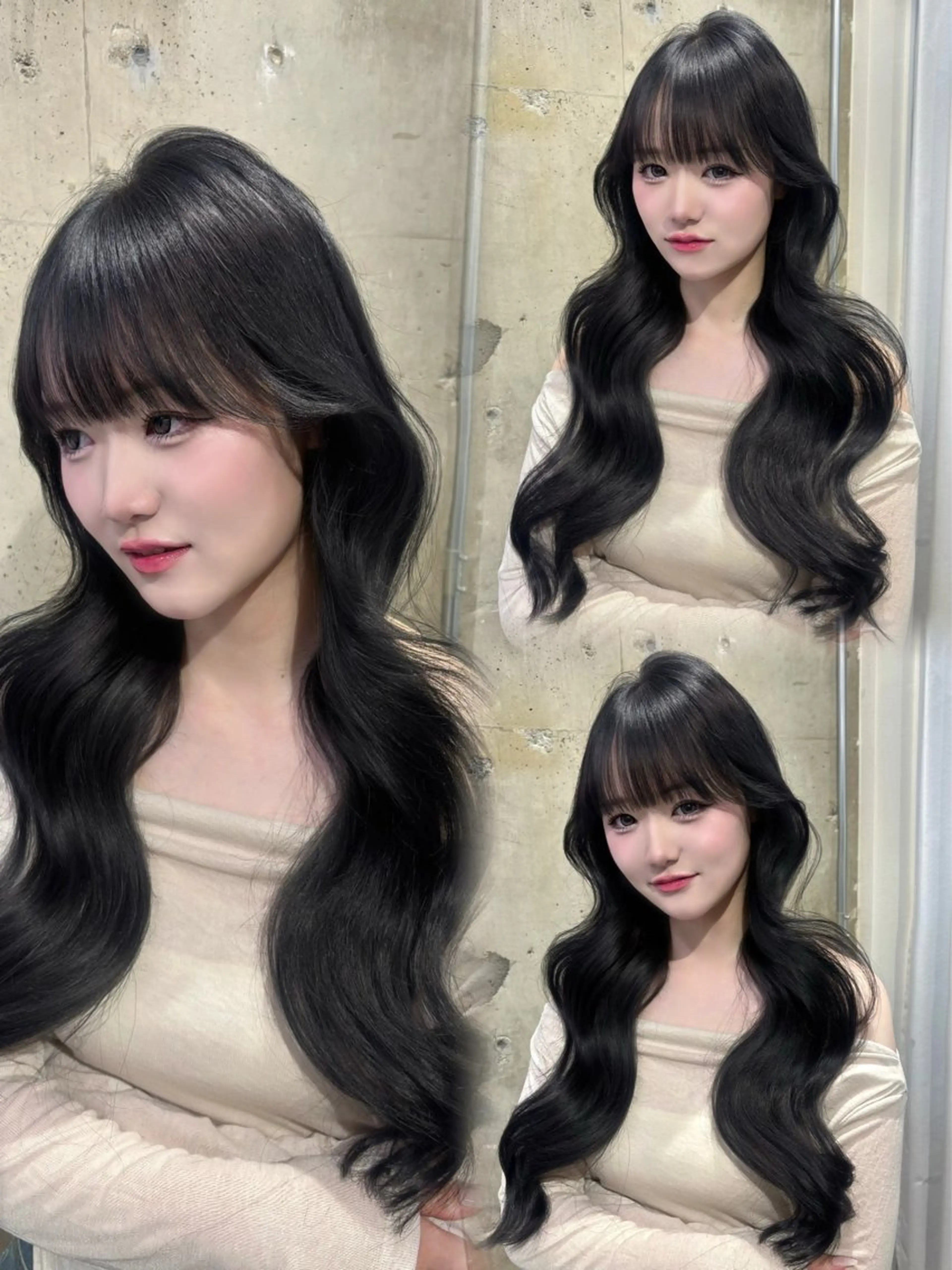 ロング 顔周りカット 小顔カット 天神美容室 🎀hinaのヘアスタイル