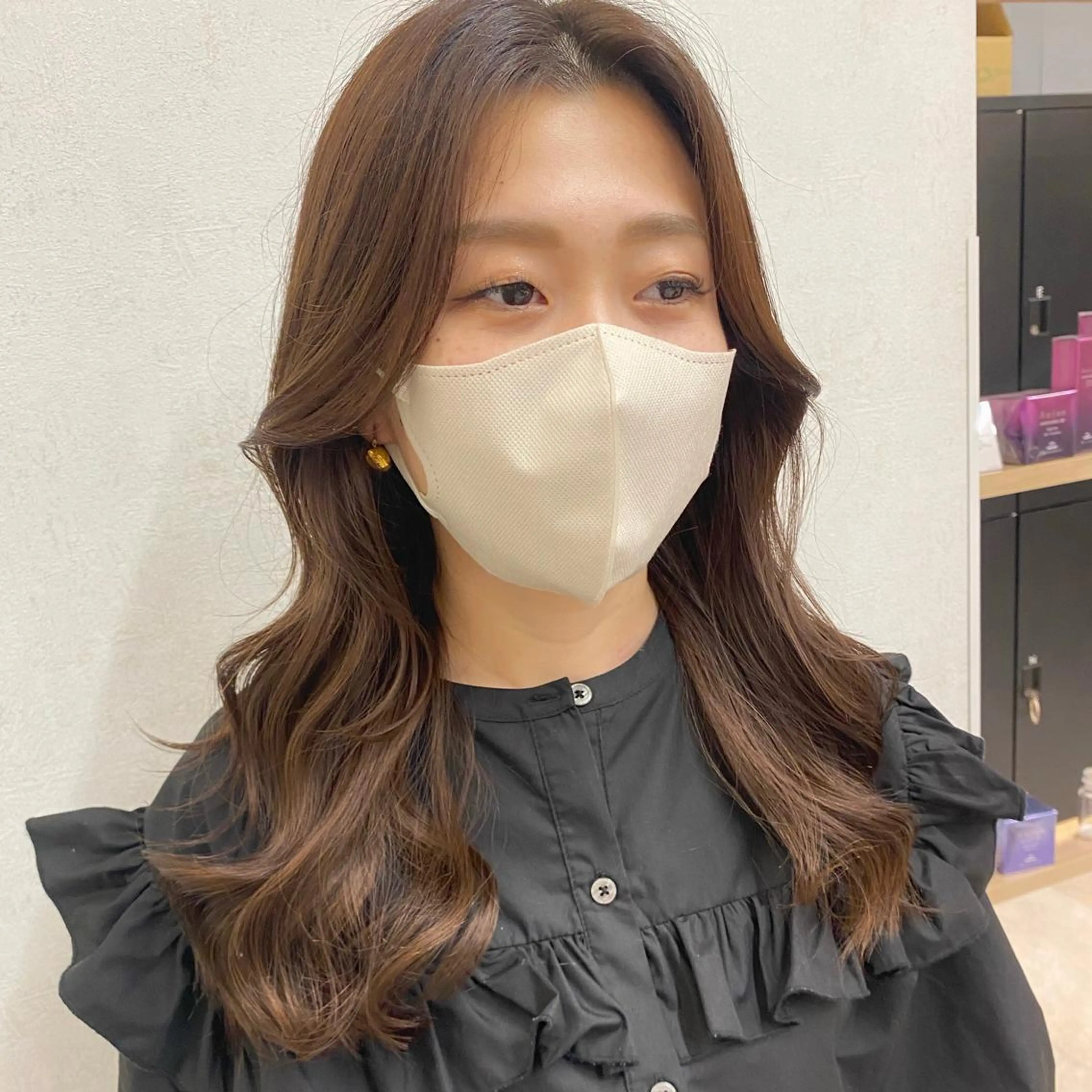 ロング 韓国風ヘア メンズ縮毛矯正 ニュアンスパーマのヘアスタイル