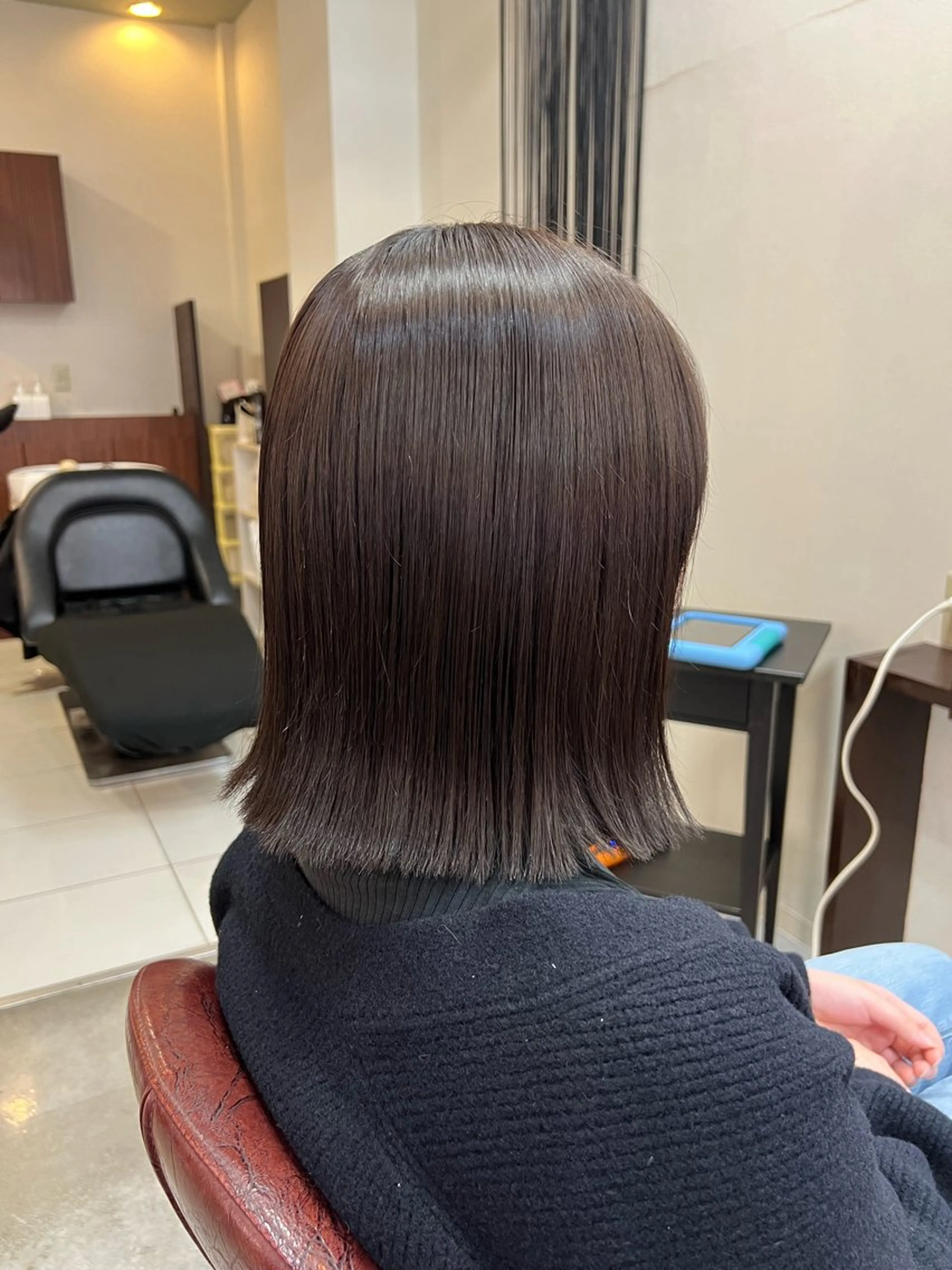 ミディアム カラー 透明感カラー カット ヘアカラー トリートメント 松山 優里のヘアスタイル