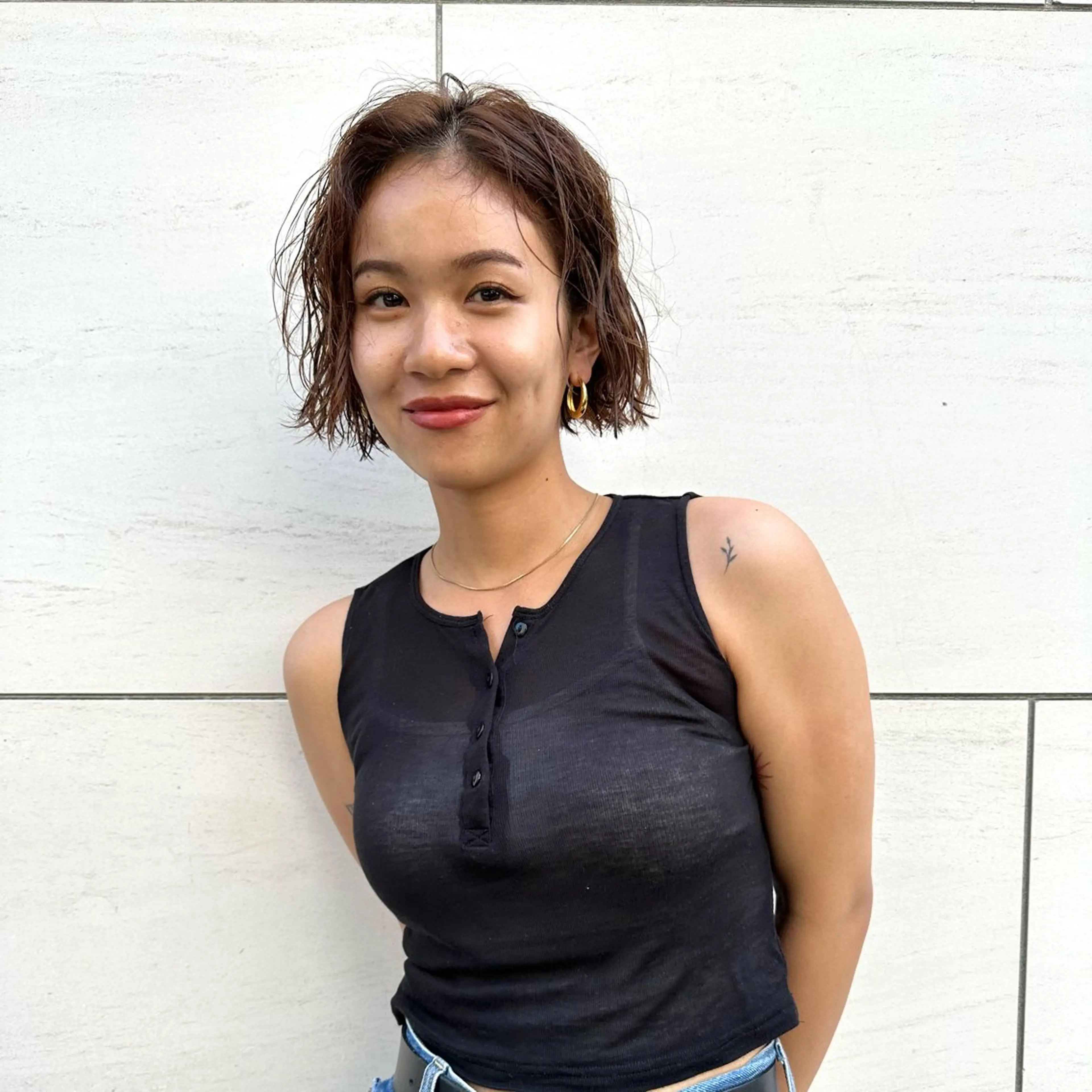 ミディアム パーマ ミディアムパーマ ボブ スパイラルパーマ カット パーマ 🌈圧倒的デザイン パーマ　関和希のヘアスタイル