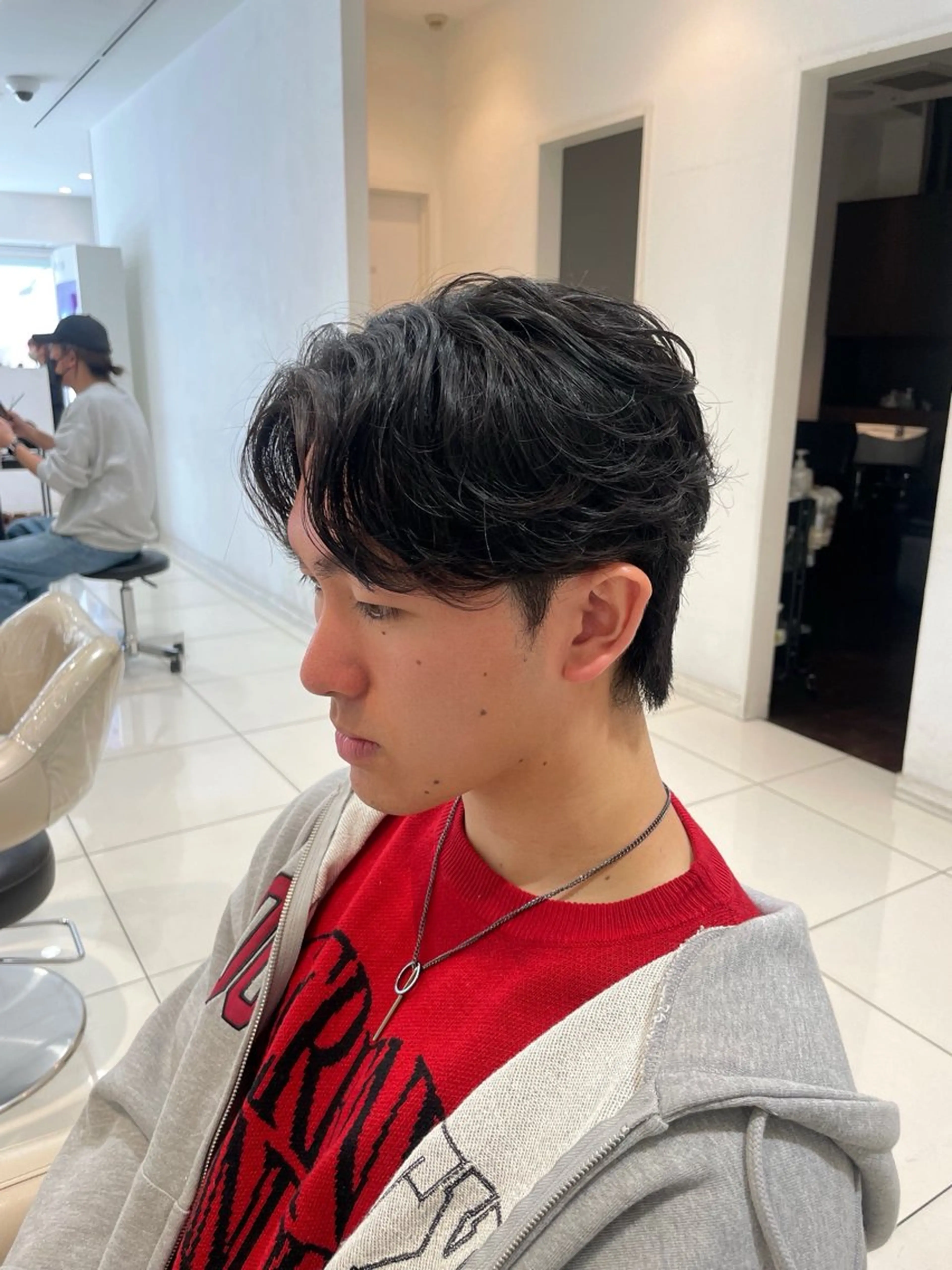 ショート パーマ メンズ カルマパーマ メンズパーマ カット パーマ 樋笠 知佳のヘアスタイル