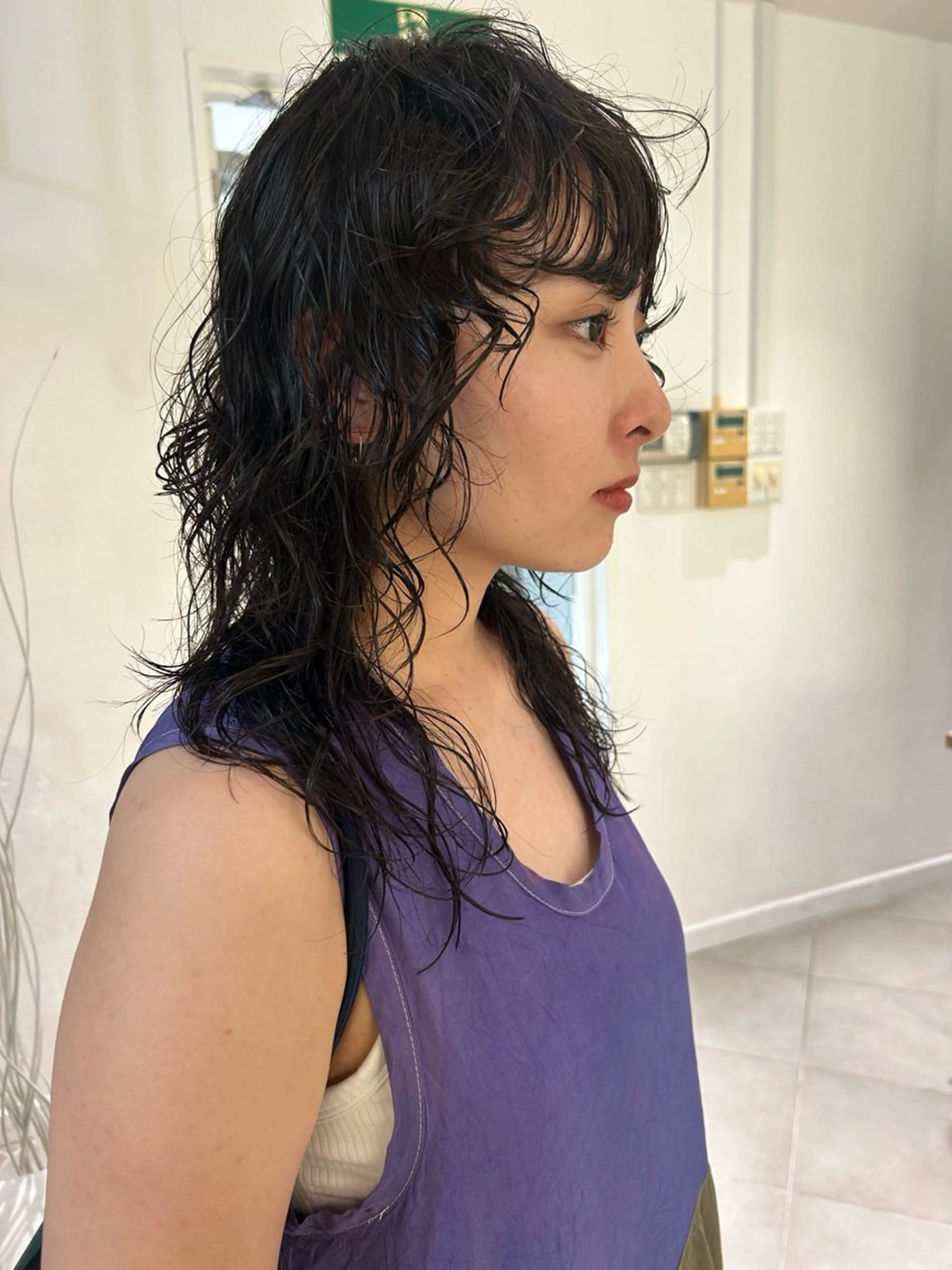 セミロング パーマ セミロングパーマ レイヤーカット カット パーマ トリートメント 村上雅人 ナチュラルモードのヘアスタイル