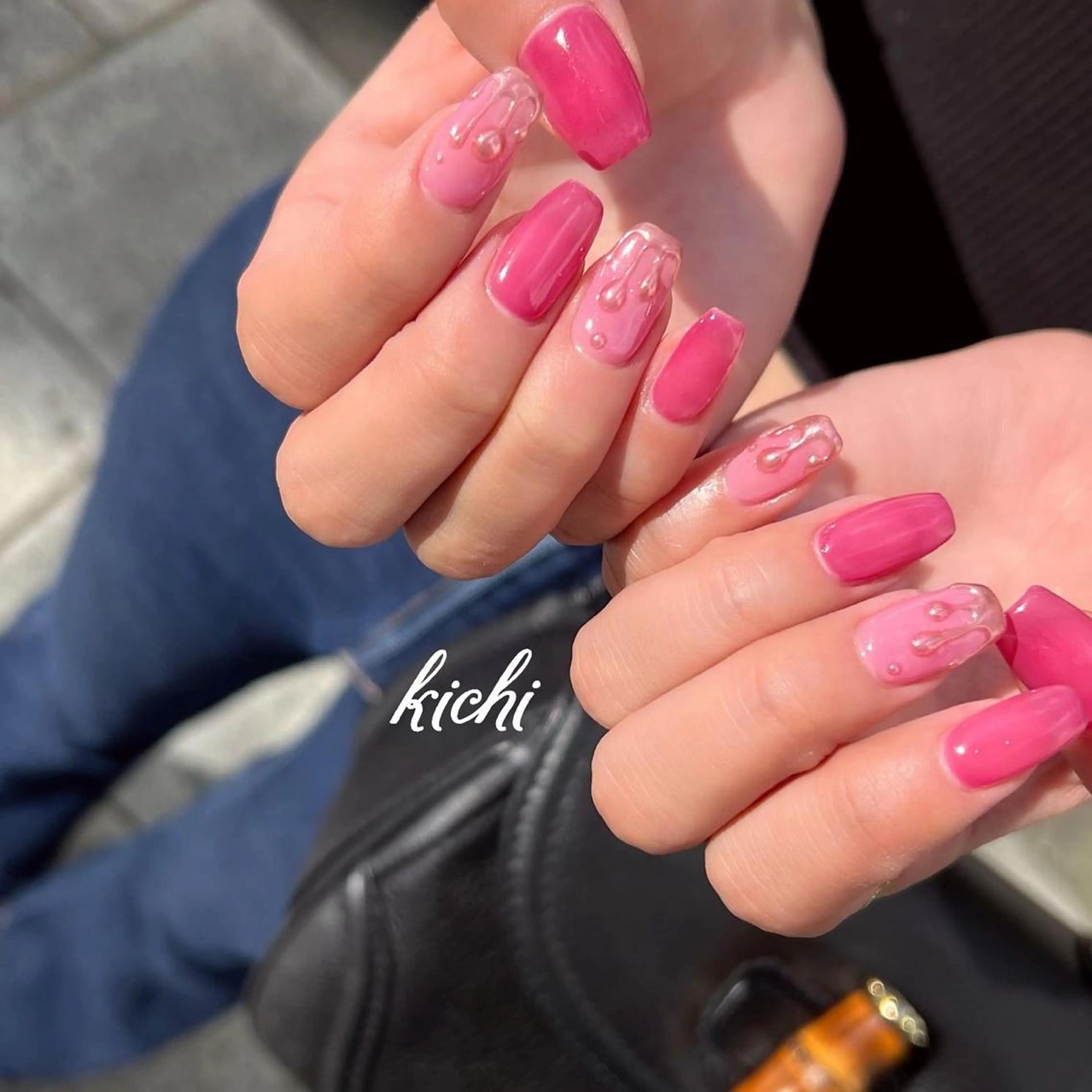 ネイル ジェルネイル 持ち込み ニュアンスネイル パラジェル ぷっくりネイル kichi･: *のネイルデザイン