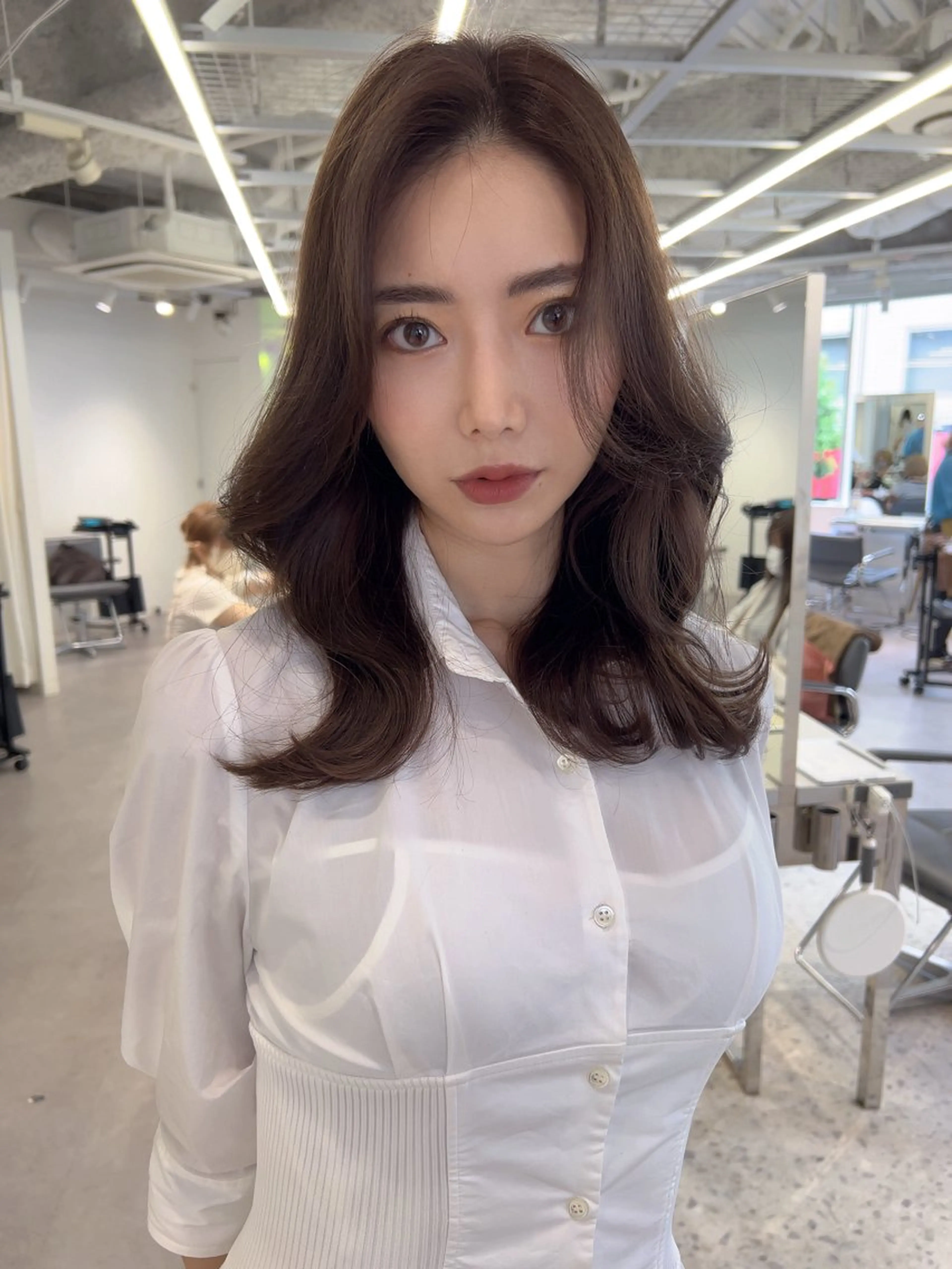 セミロング カラー カット ヘアカラー トリートメント 韓国ハッシュカット/ 新宿/髪質改善/岡崎のヘアスタイル