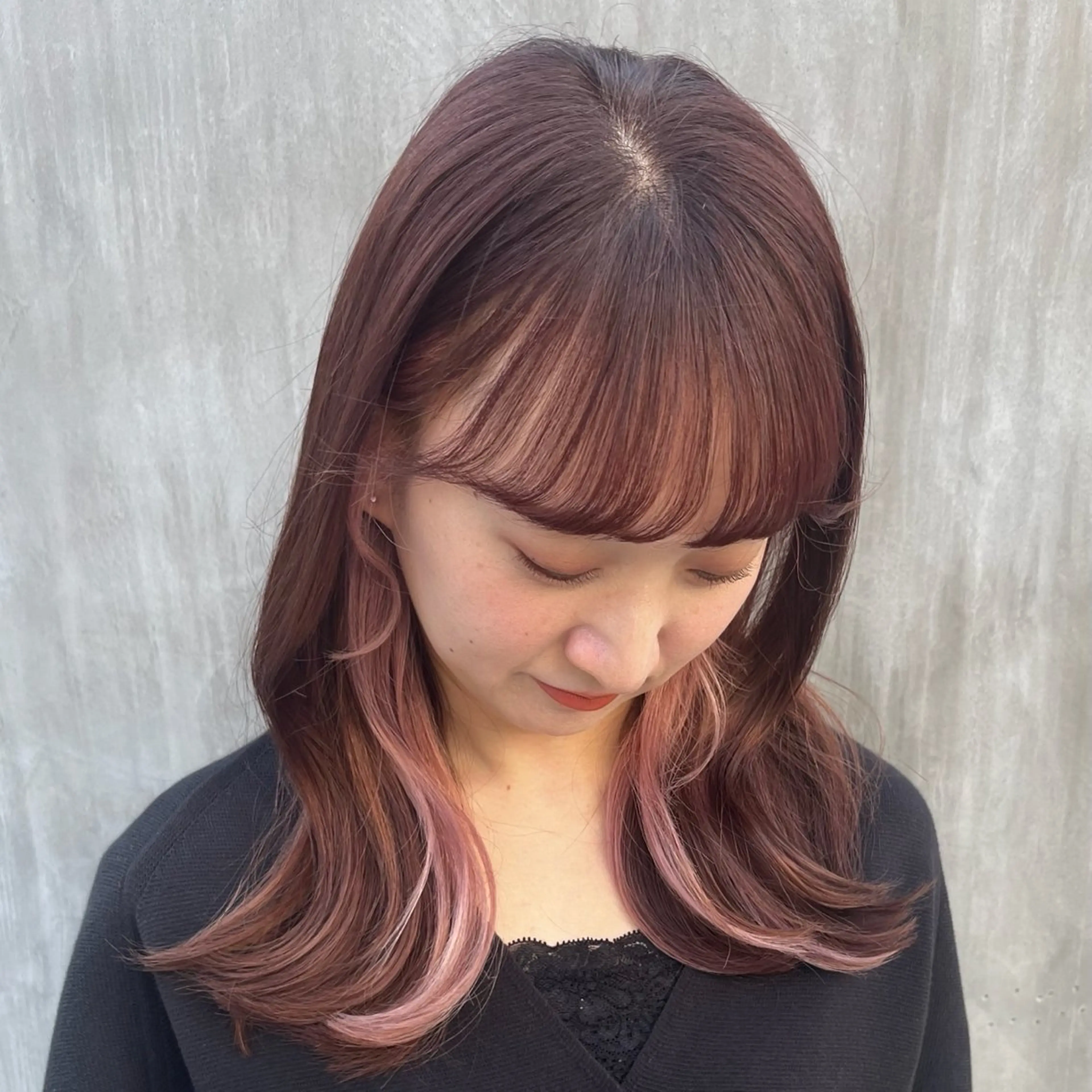 ミディアム カラー cocoa🎀 透明感カラー/パーマのヘアスタイル