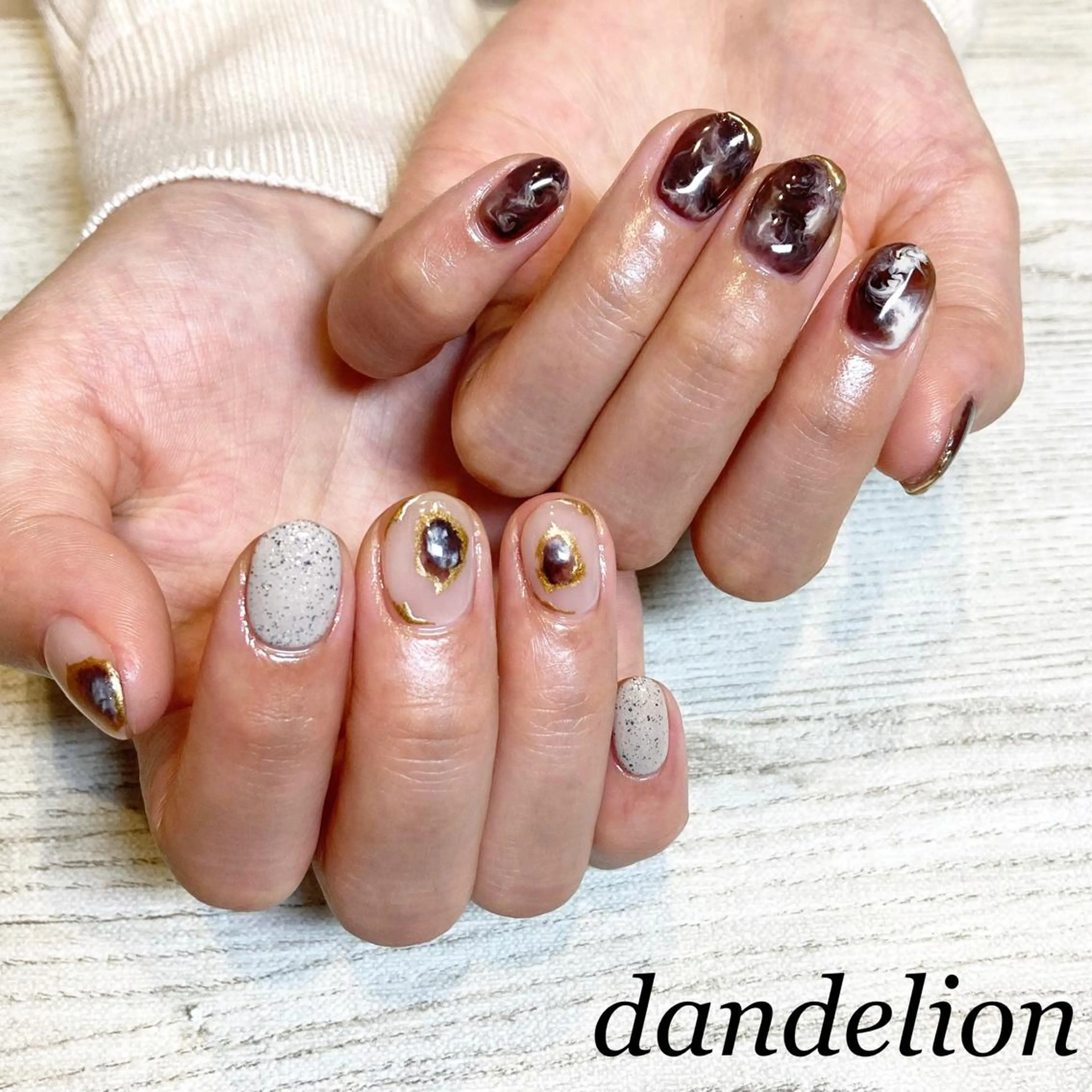 ネイル ハンドネイル ハンドケア dandelion ダンデライオンのネイルデザイン