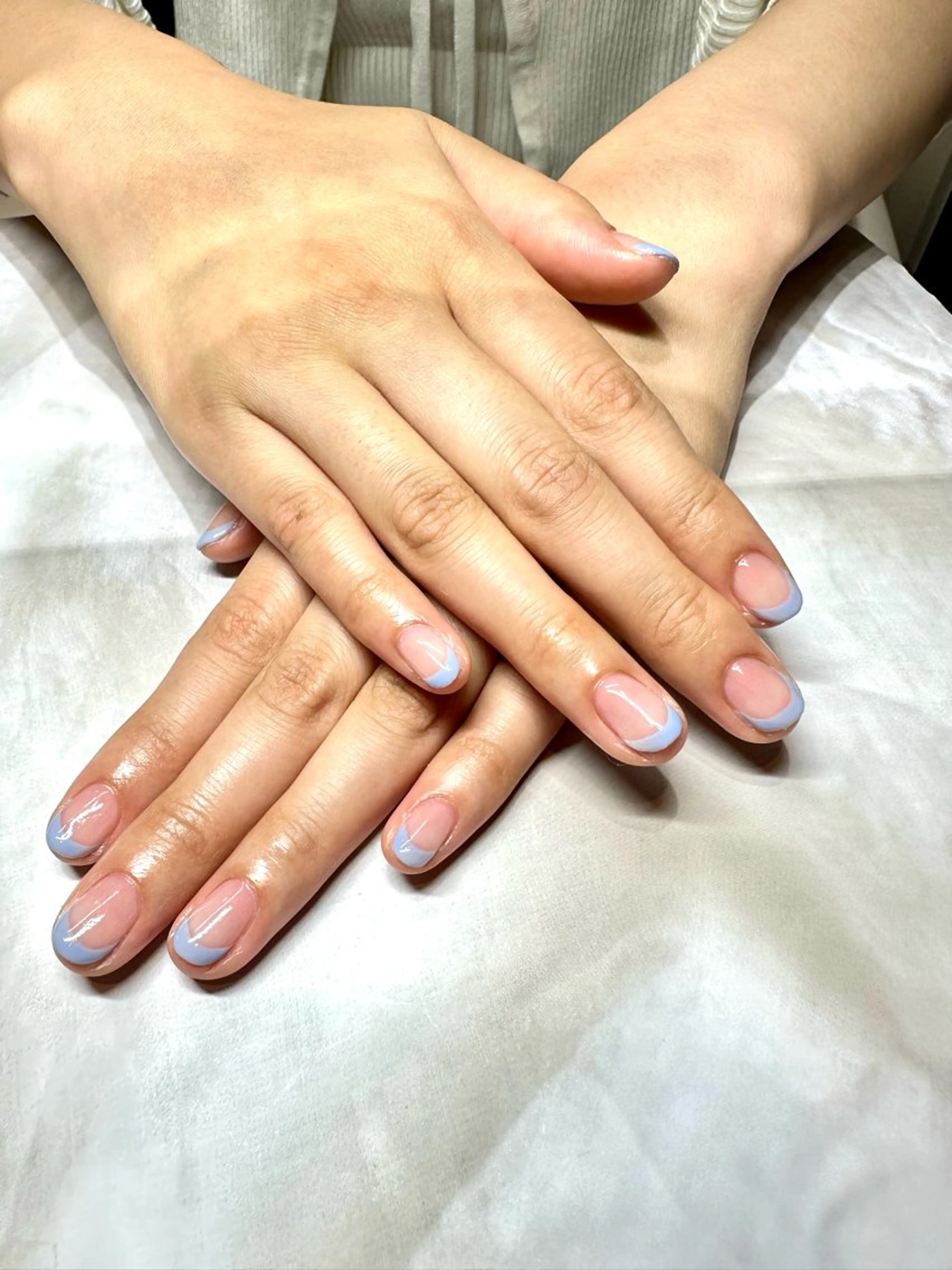 ネイル ブルー フレンチネイル Ueda Rieのネイルデザイン