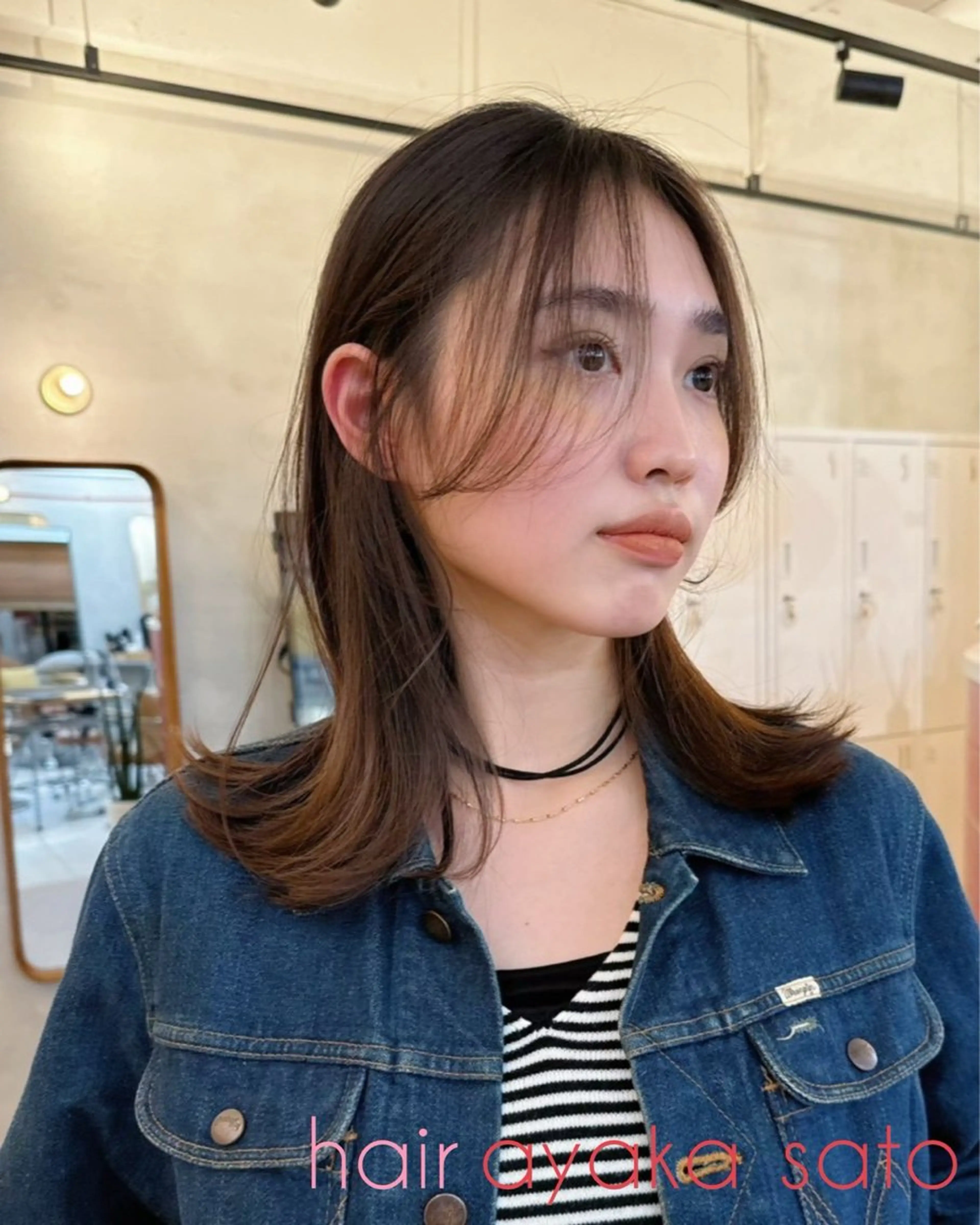 ミディアム カラー ブラウンカラー シアーブラウン ❤️アヤカ Wカラー ボブ レイヤー❤️のヘアスタイル