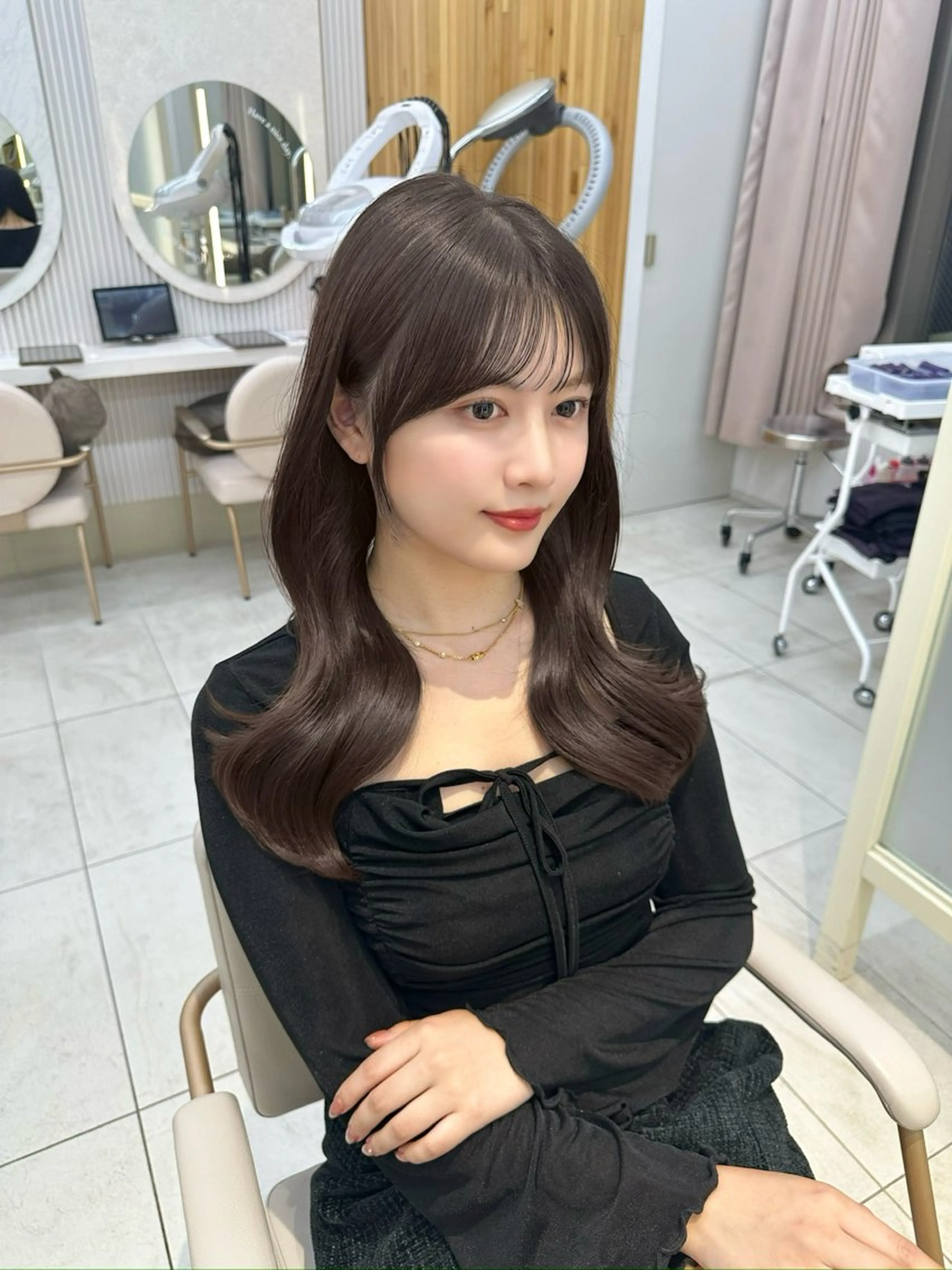 セミロング カラー カット ヘアカラー トリートメント 🇰🇷韓国風くびれ ヘア🇰🇷中村優大のヘアスタイル