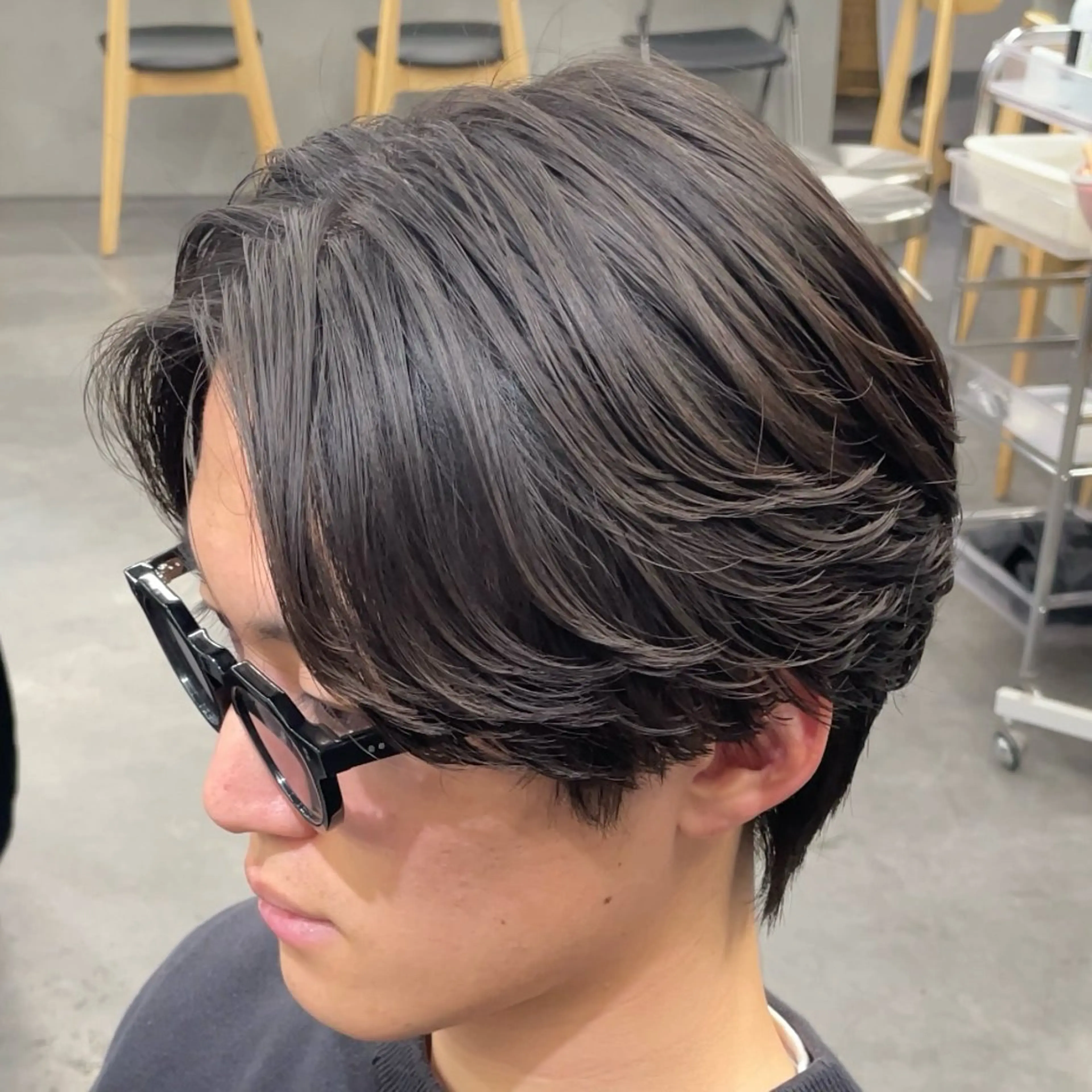 ミディアム パーマ ヘアアレンジ メンズ カット パーマ fifth 石川 凪のヘアスタイル