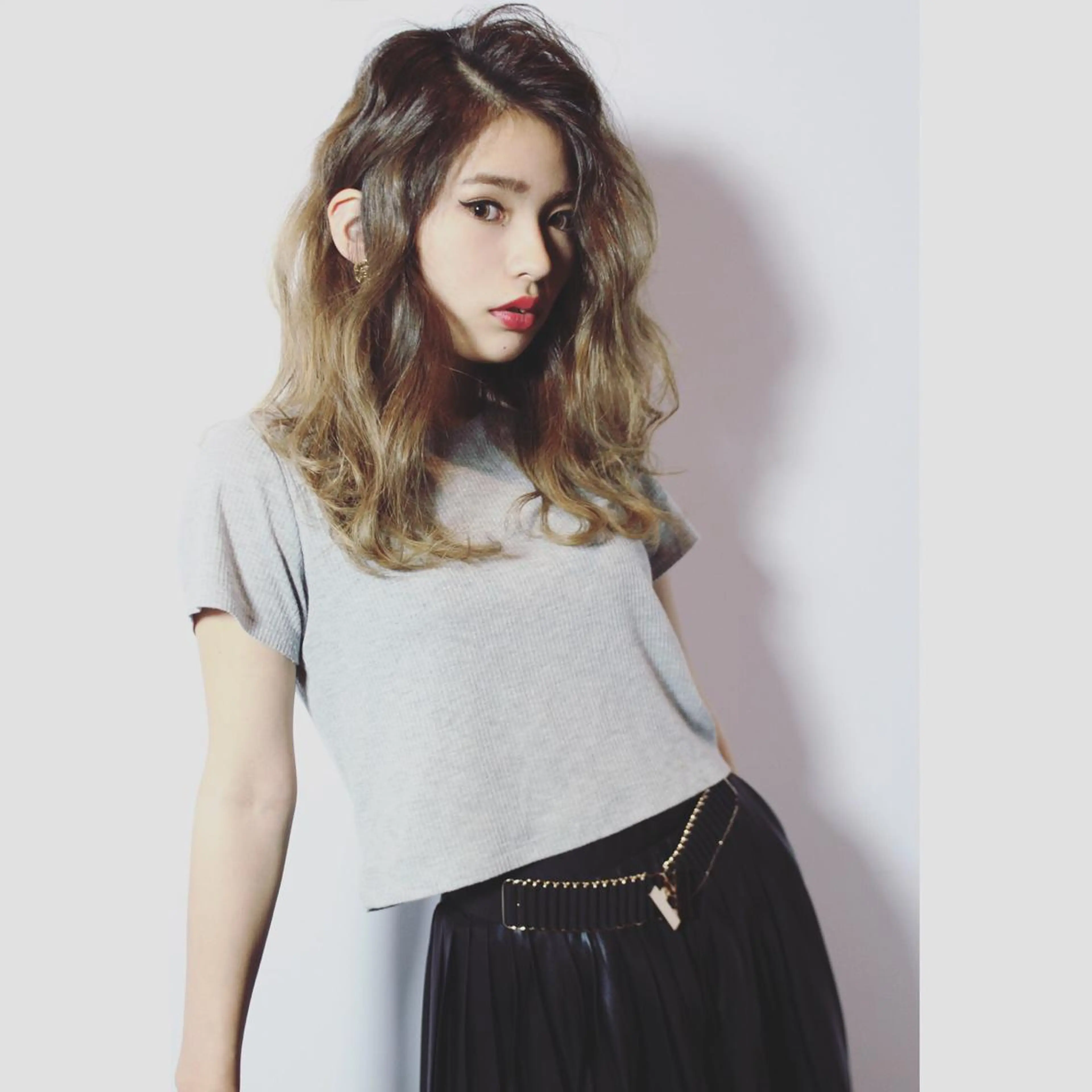 セミロング カラー 永田 崇のヘアスタイル