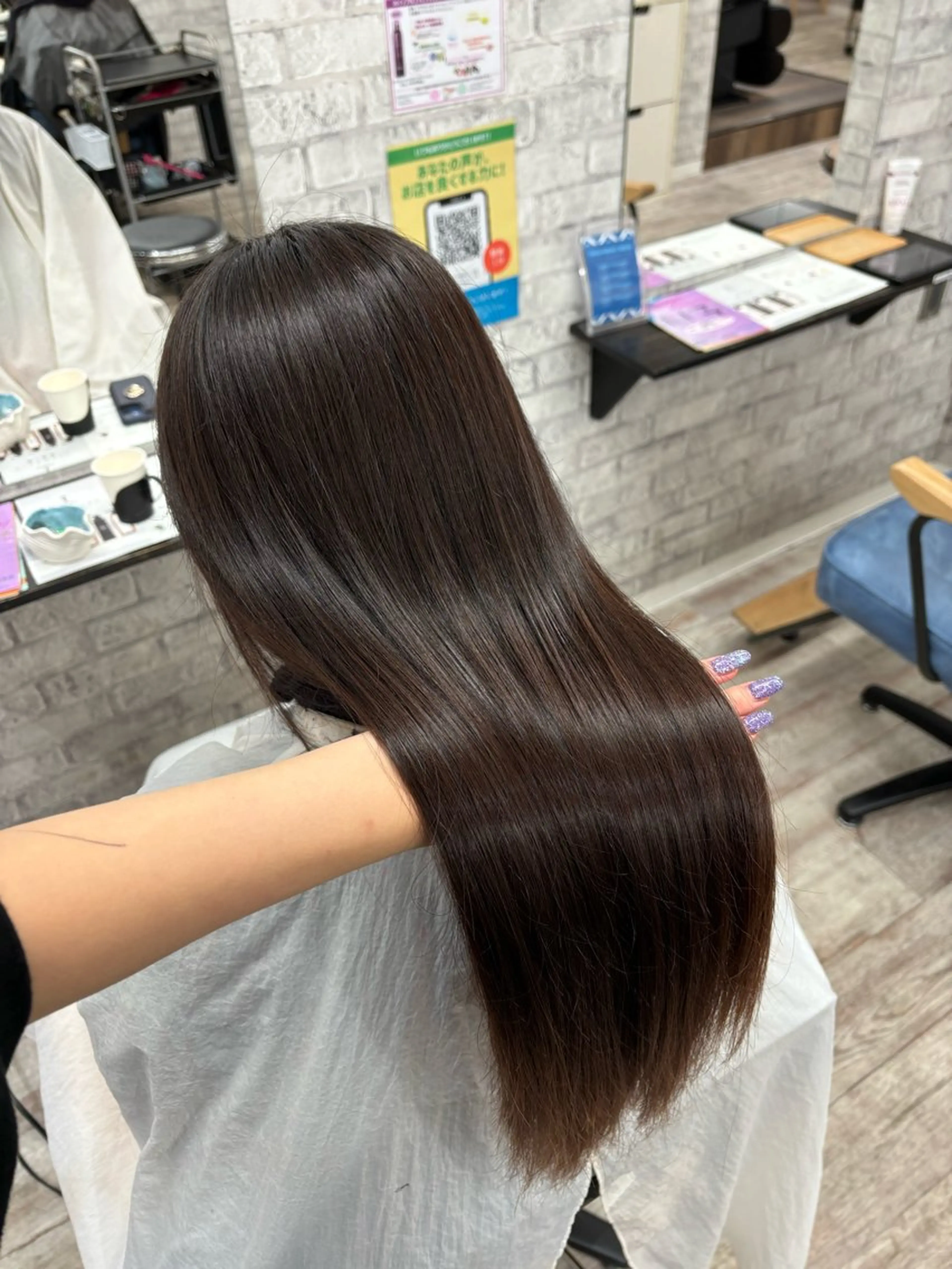 ロング カット 縮毛矯正 トリートメント 髪質改善モテカラー 🎀YUIのヘアスタイル