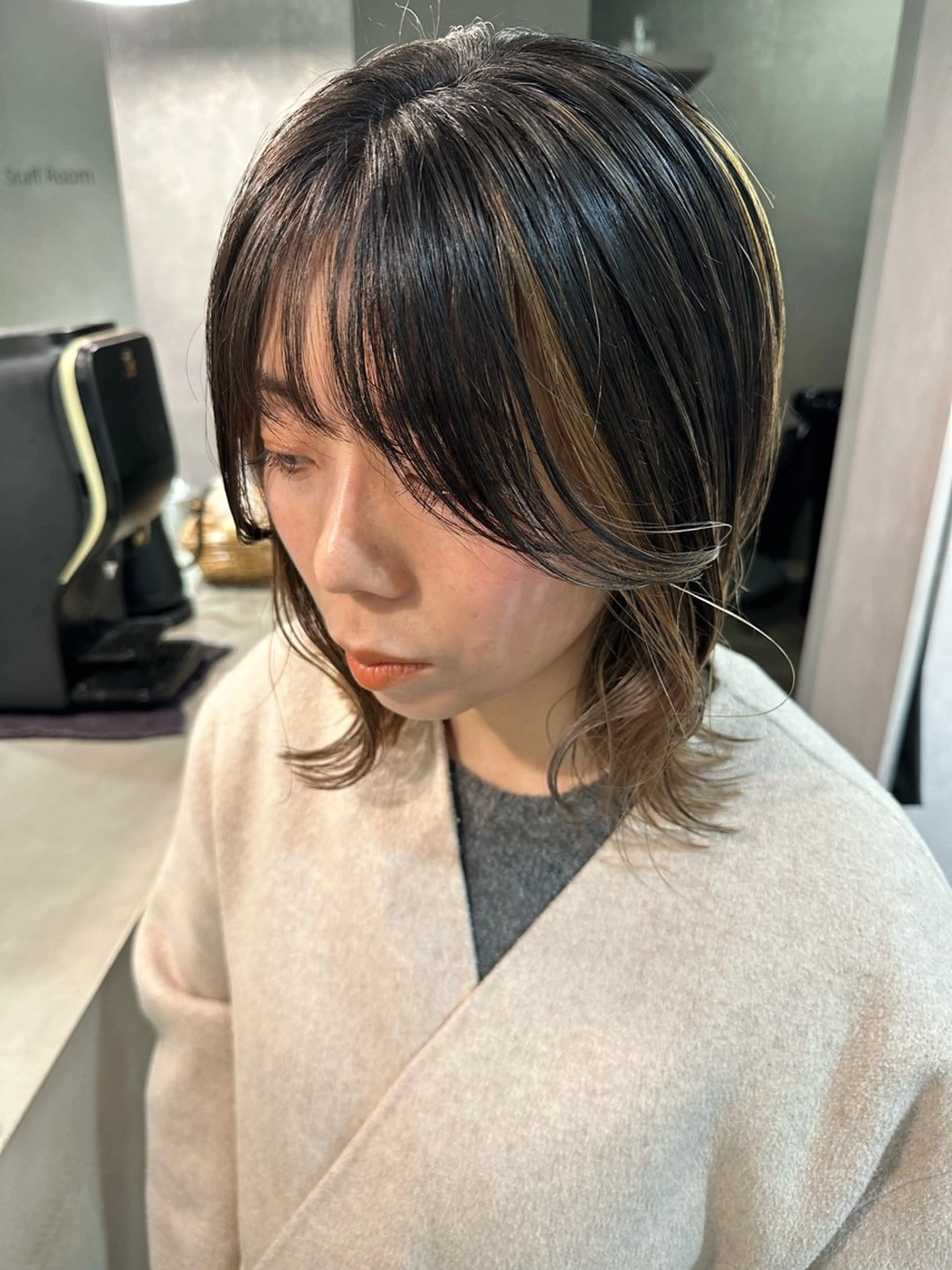 ミディアム カラー カット ヘアカラー 縮毛矯正 韓国風/オシャレ /縮毛矯正/滝口琴未のヘアスタイル