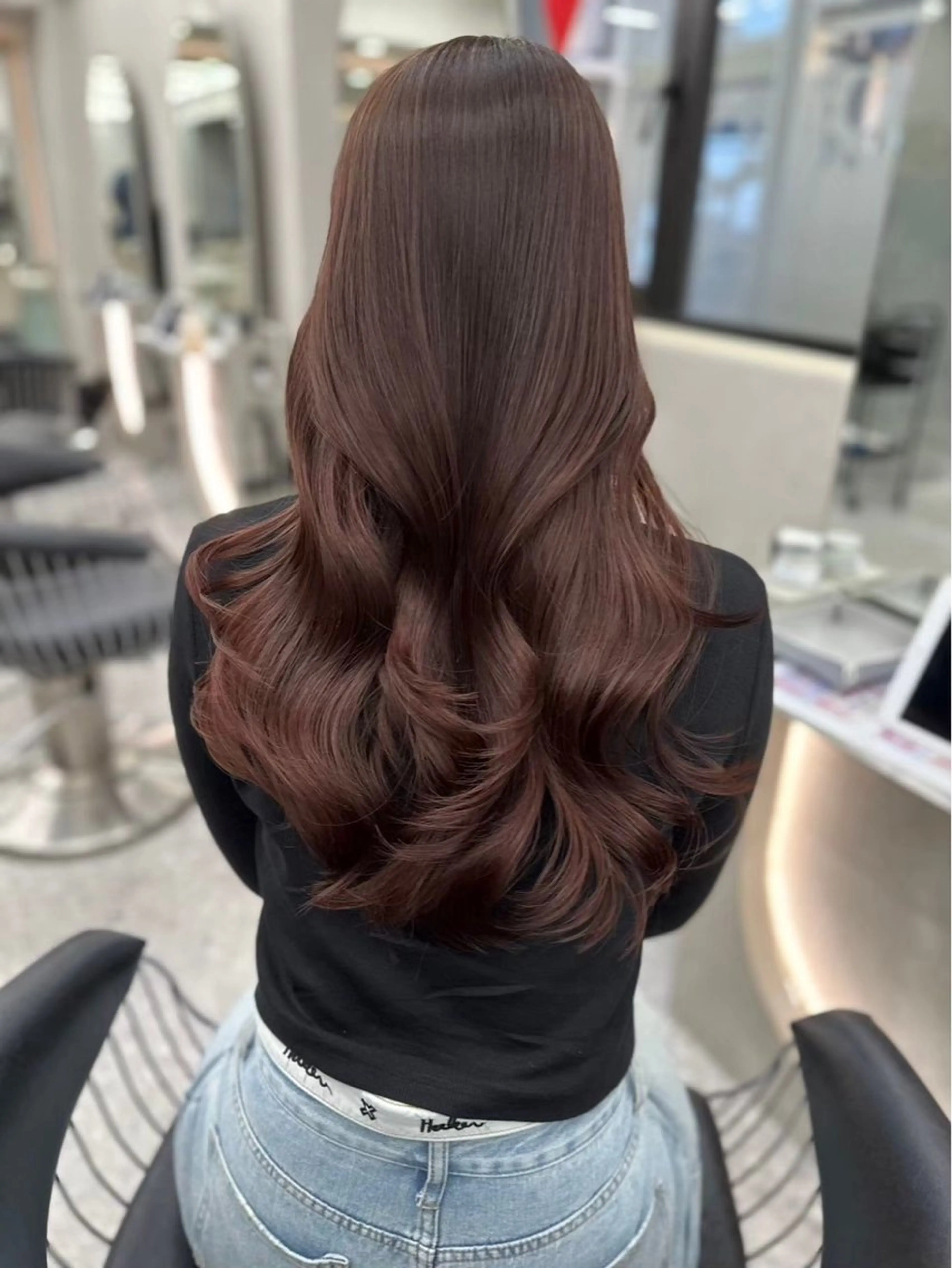 セミロング カラー ブリーチ ブリーチなしカラー 髪質改善 レイヤーカット 縮毛矯正 ヘアカラー トリートメント 【博多髪質改善】 吉村　清志のヘアスタイル