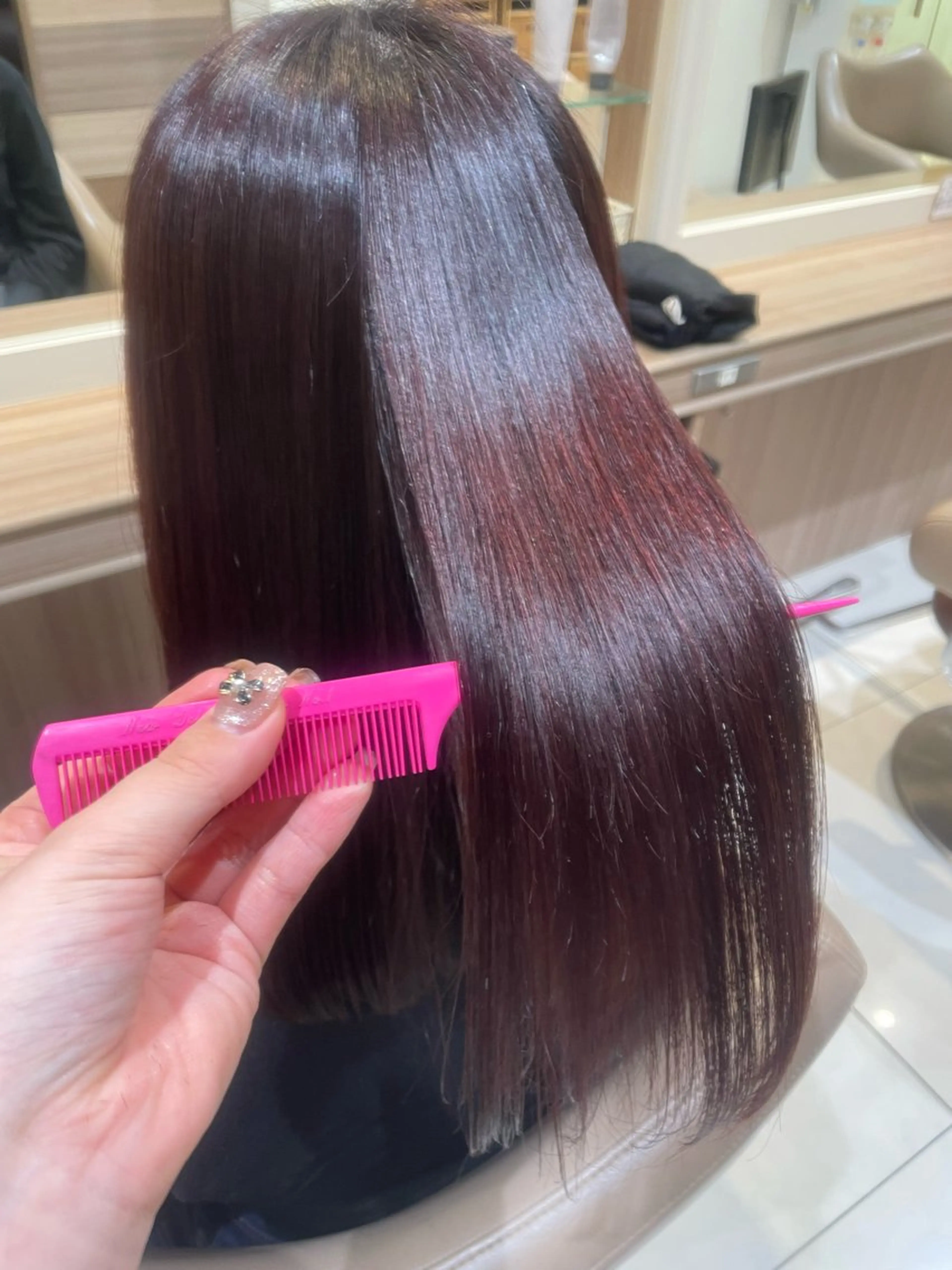 ミディアム カラー パーマ カット ヘアカラー 縮毛矯正 韓国ヘアメイク🎀/ 縮毛矯正✨山本媛香のヘアスタイル