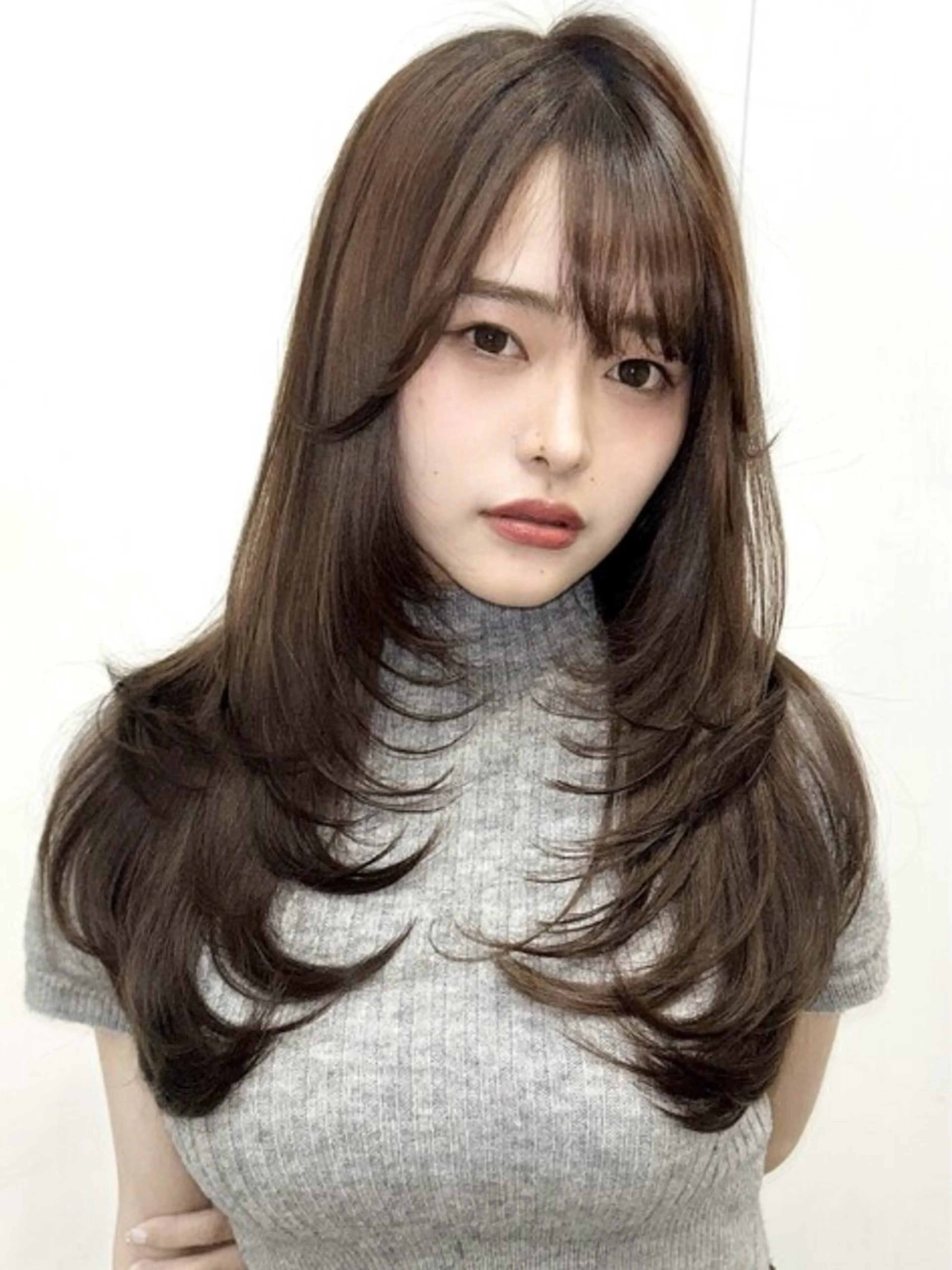 ロング カラー ヘアアレンジ レイヤーカット ヘアカラー トリートメント vizz by el yts 北谷ブリーチのヘアスタイル