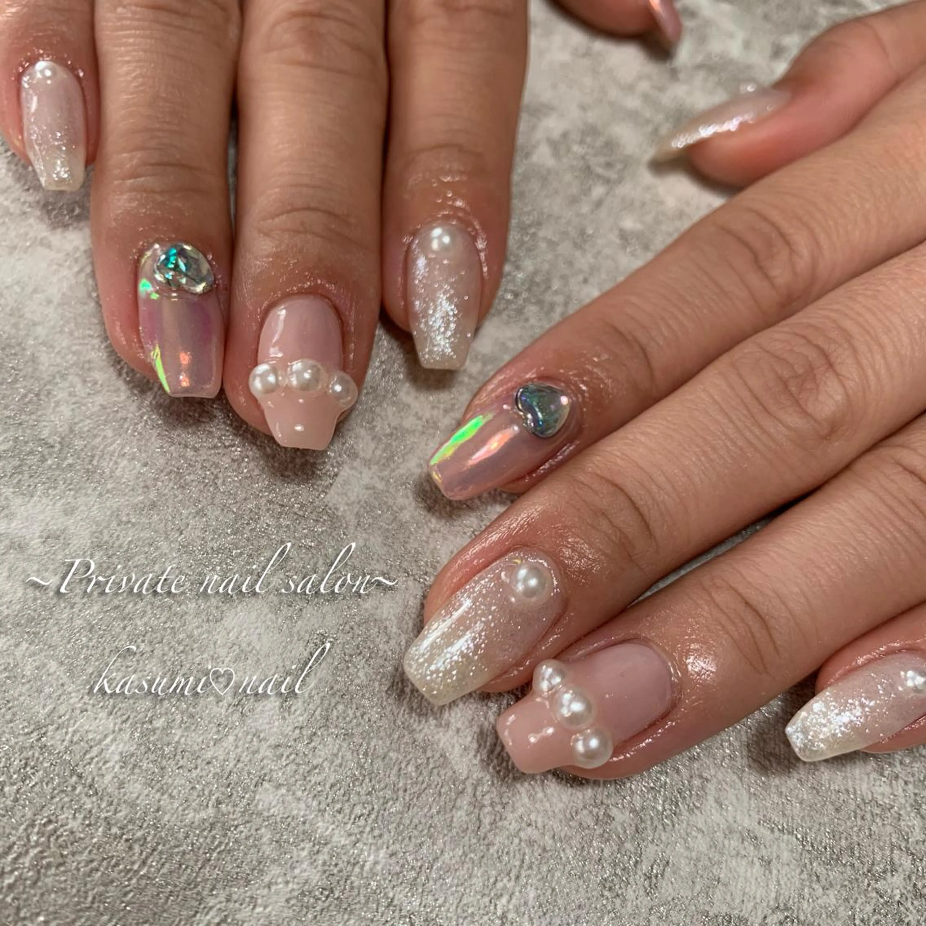 ネイル マグネットネイル ミラーネイル ニュアンスネイル KASUMI♡ Nailのネイルデザイン