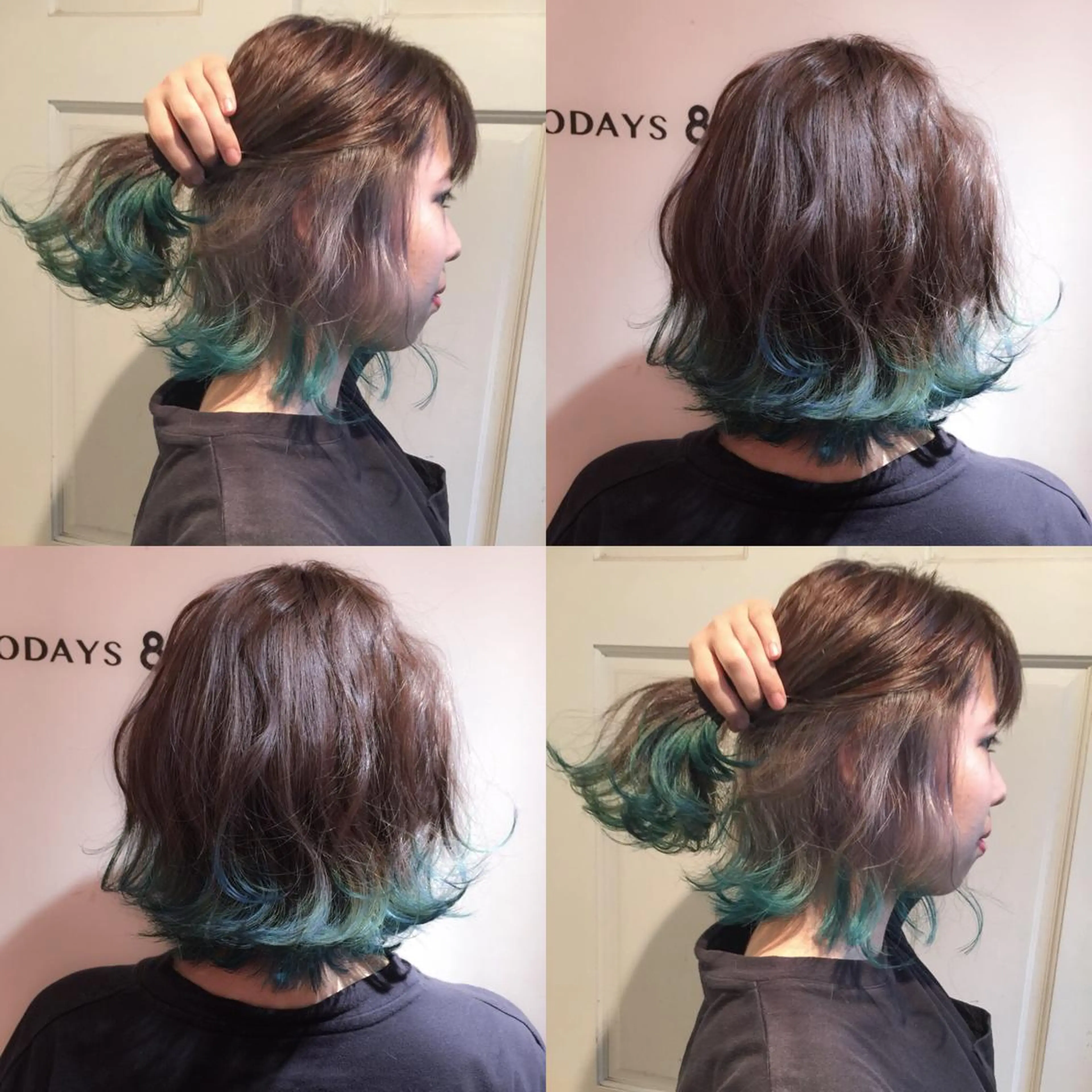 ミディアム カラー ブリーチ インナーカラー ホワイト&レイヤーカ ットエクステ長畠俊輔のヘアスタイル