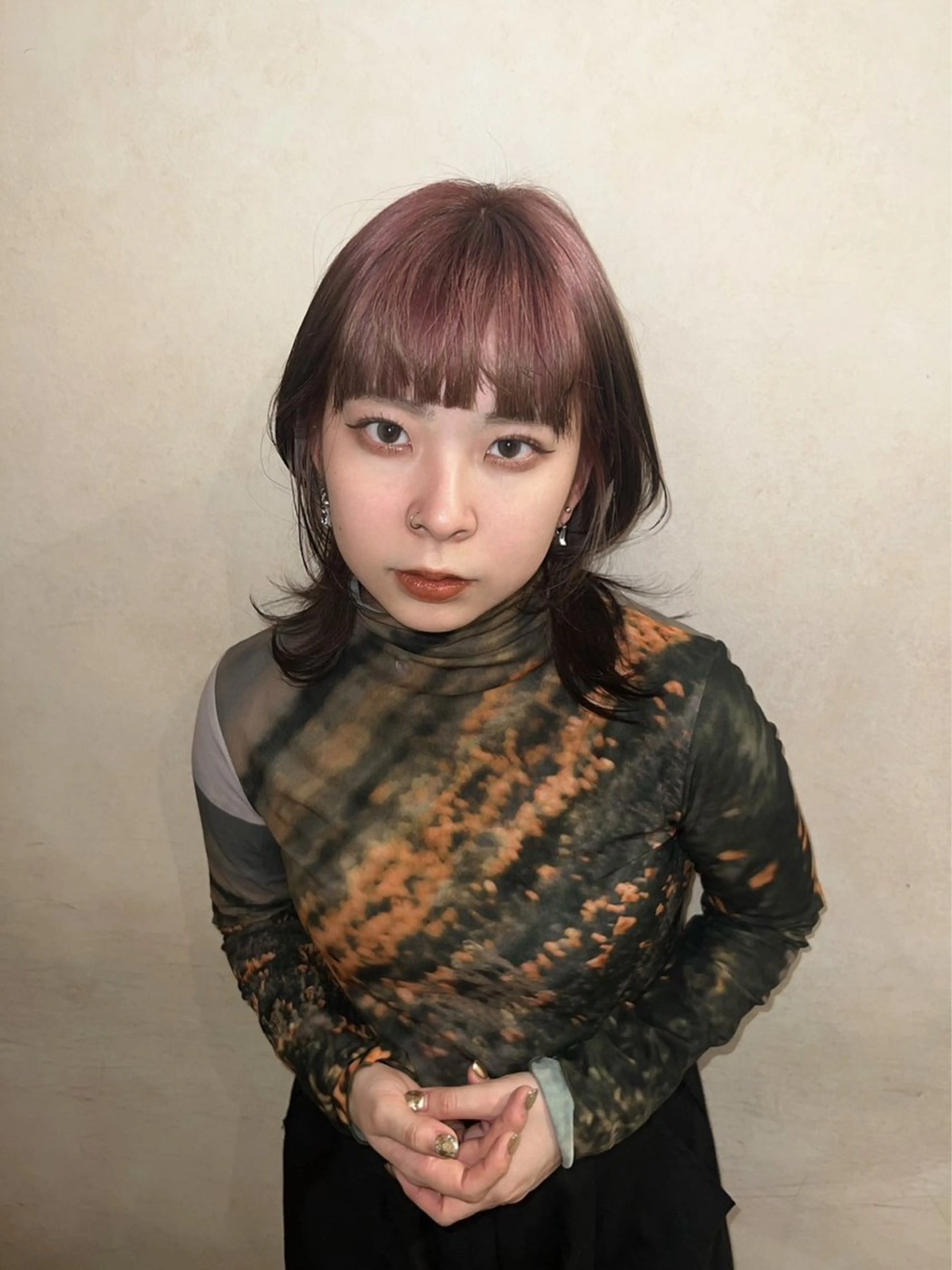 ミディアム カラー ハイトーン/ピンク カラー/めい🎀のヘアスタイル