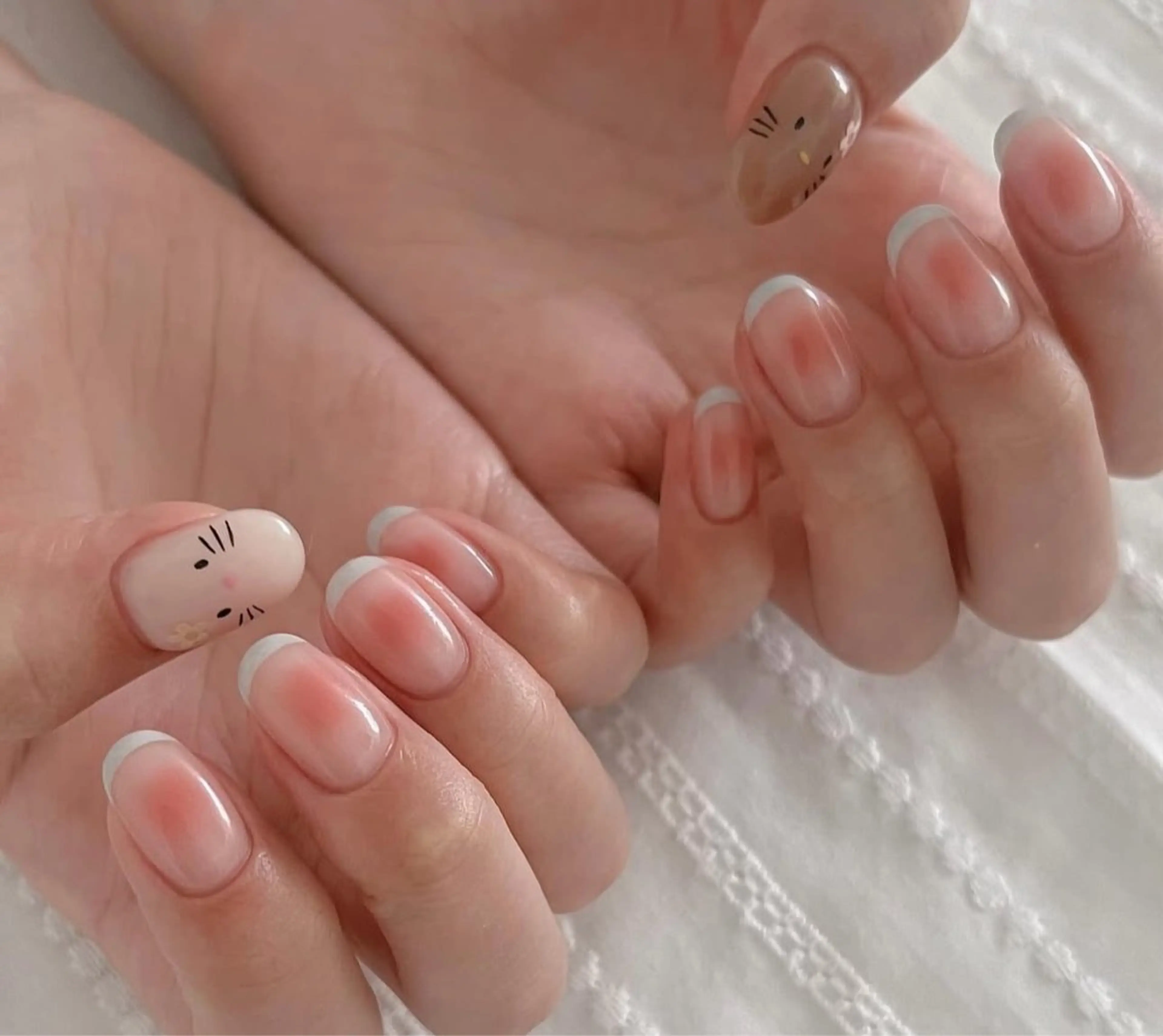 ネイル 韓国ネイル 持ち込み ニュアンスネイル ネイルチップ ハンドネイル TABI ANA.CHUOのネイルデザイン