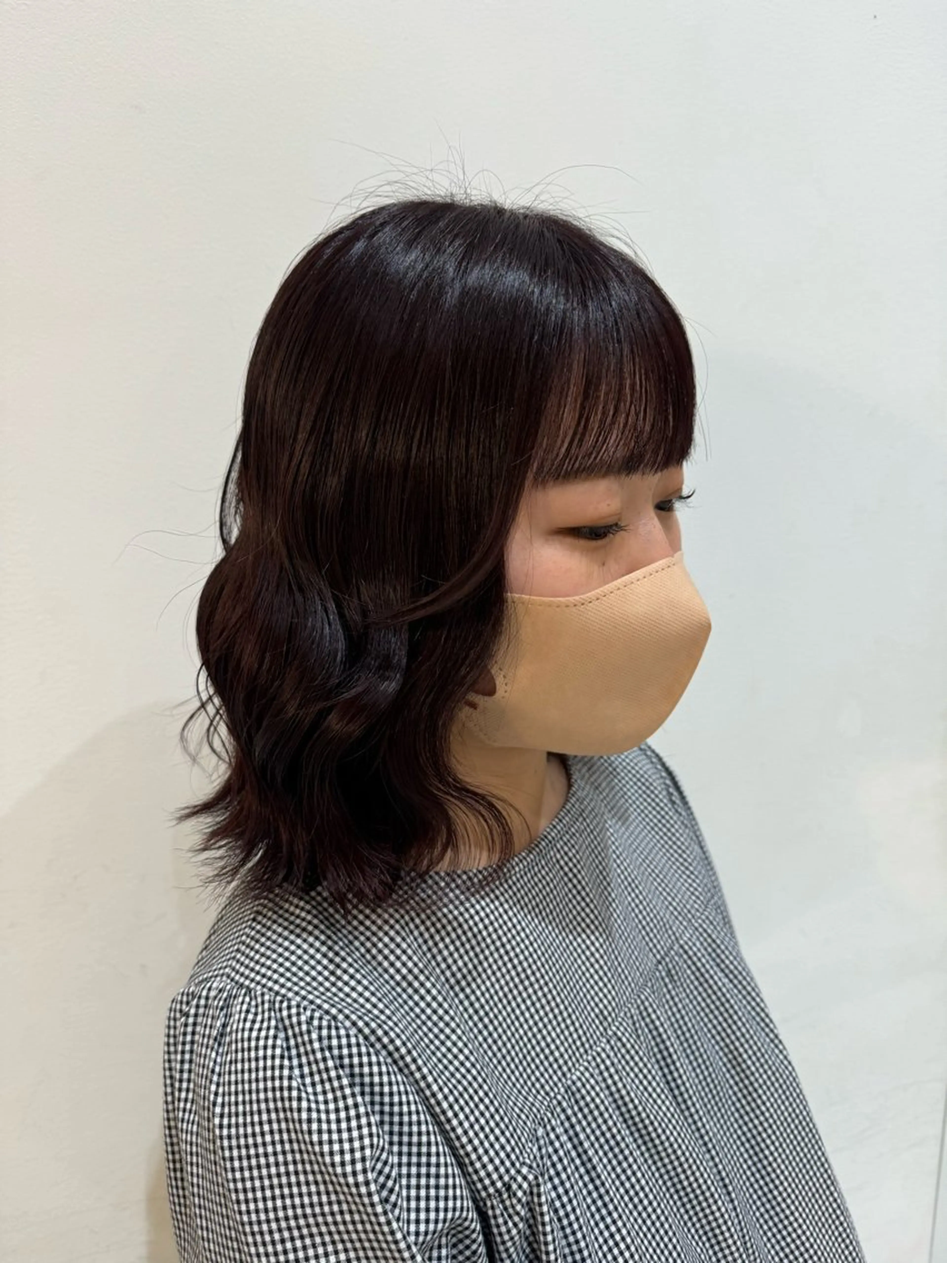 ミディアム カラー ラベンダーカラー ピンクカラー ピンクラベンダー 吉留 文月のヘアスタイル