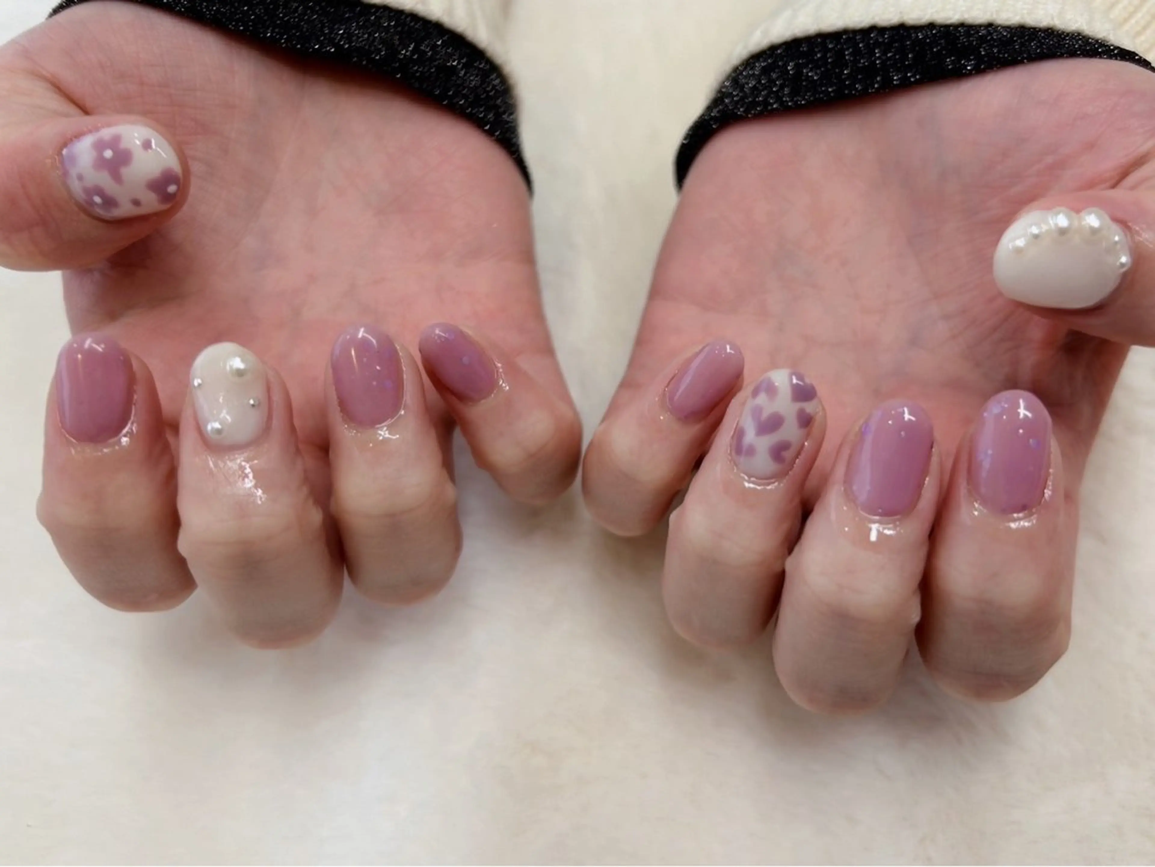 ネイル アートネイル ガーリー ハート 心斎橋Salon Epokkuのネイルデザイン