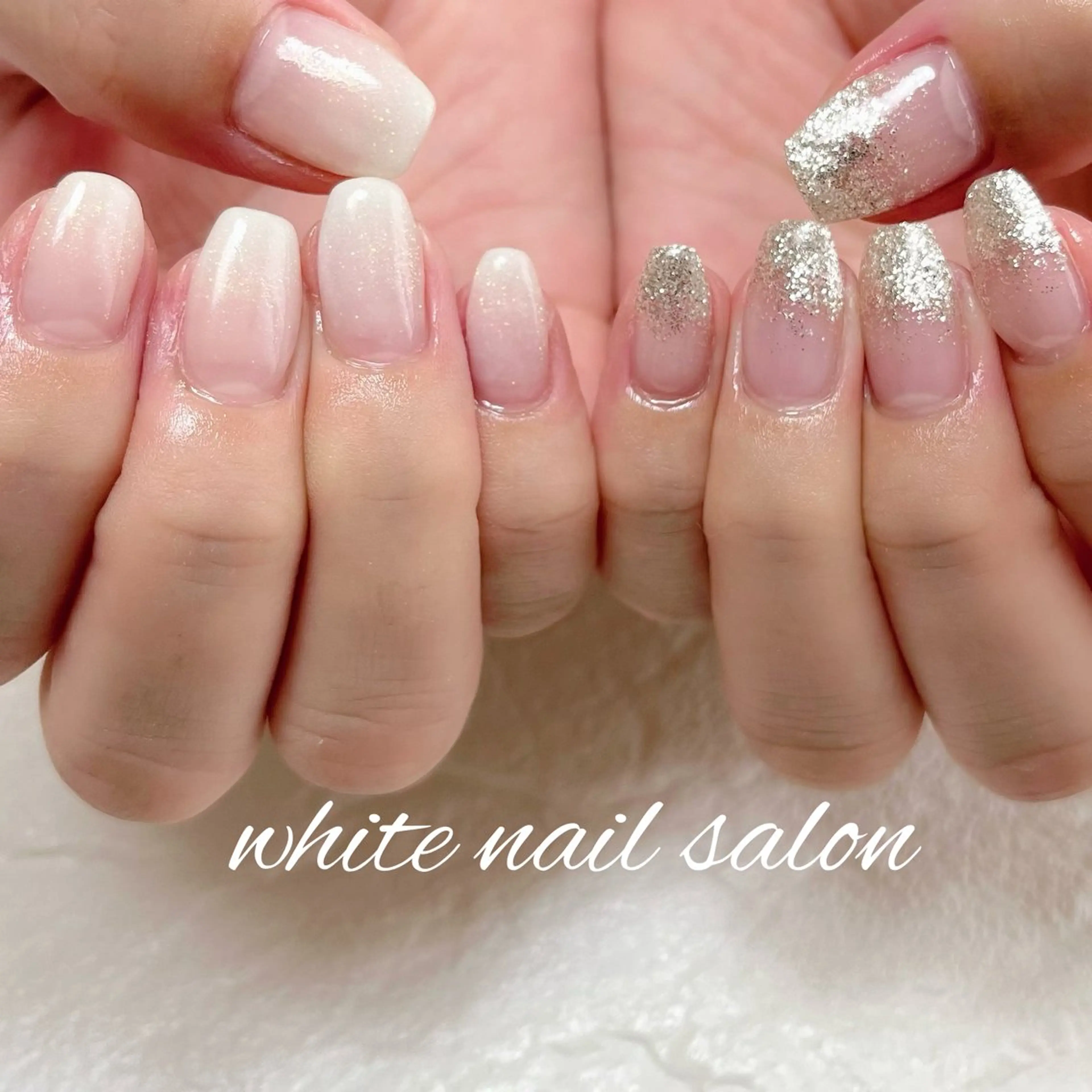 ネイル ラメ(グリッター) シンプルネイル white nail salonのネイルデザイン