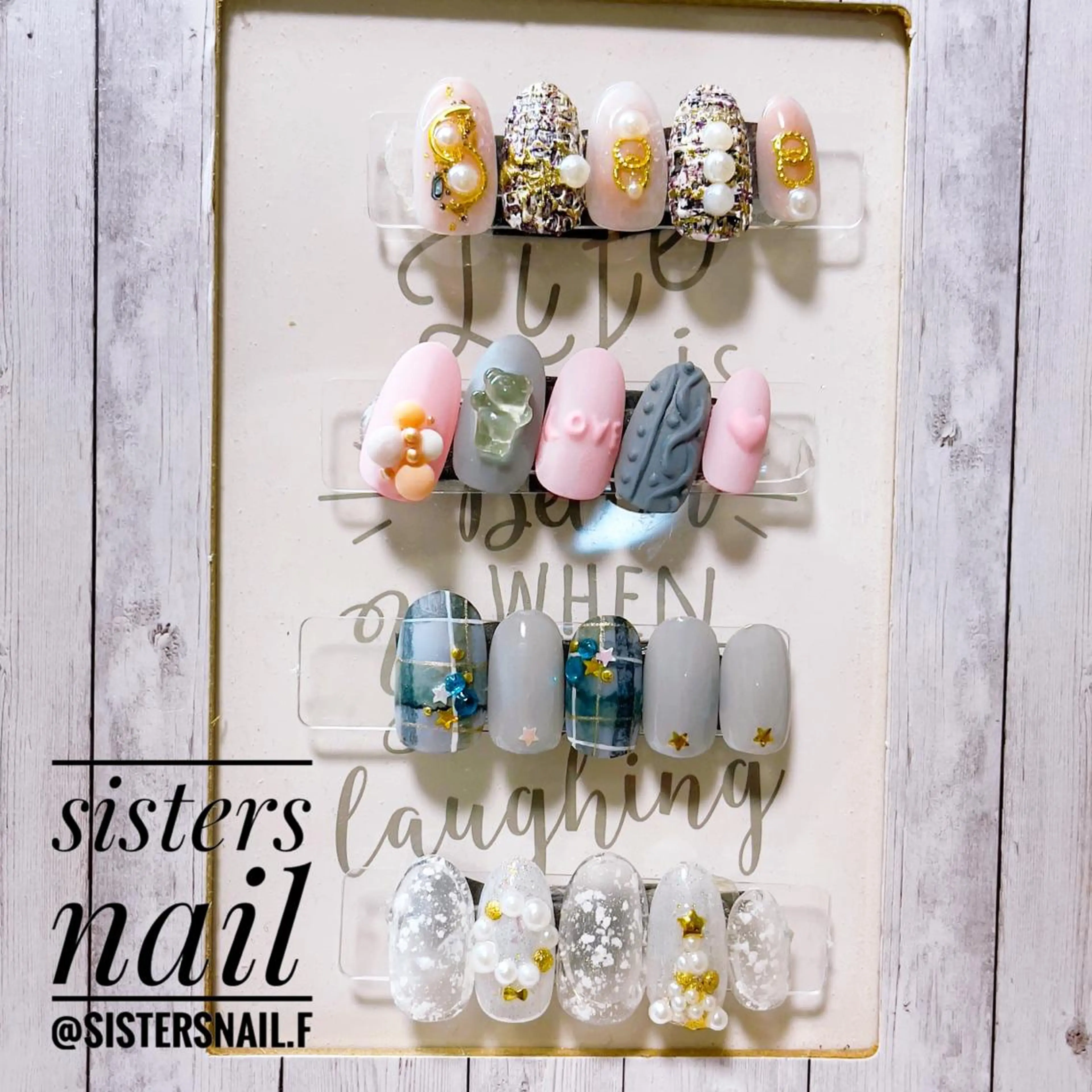 ネイル アートネイル チークネイル ジェルネイル キラキラネイル ストーンネイル sisters nail.fのネイルデザイン