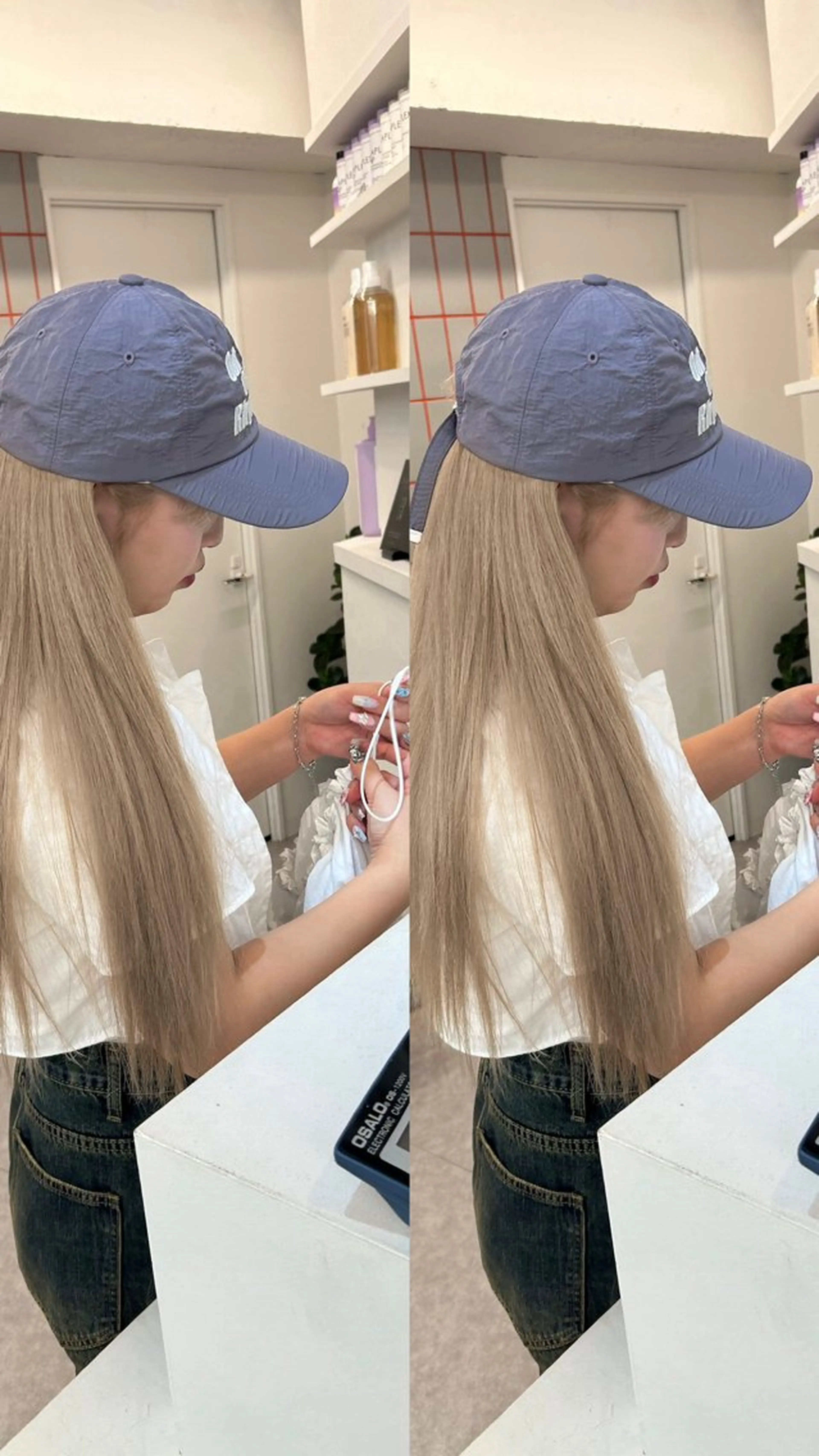 ロング カラー アッシュ ベージュカラー ブリーチ ブロンド ブロンドベージュ PELE所属・💍透明感 💖艶ミルクティーのヘアスタイル