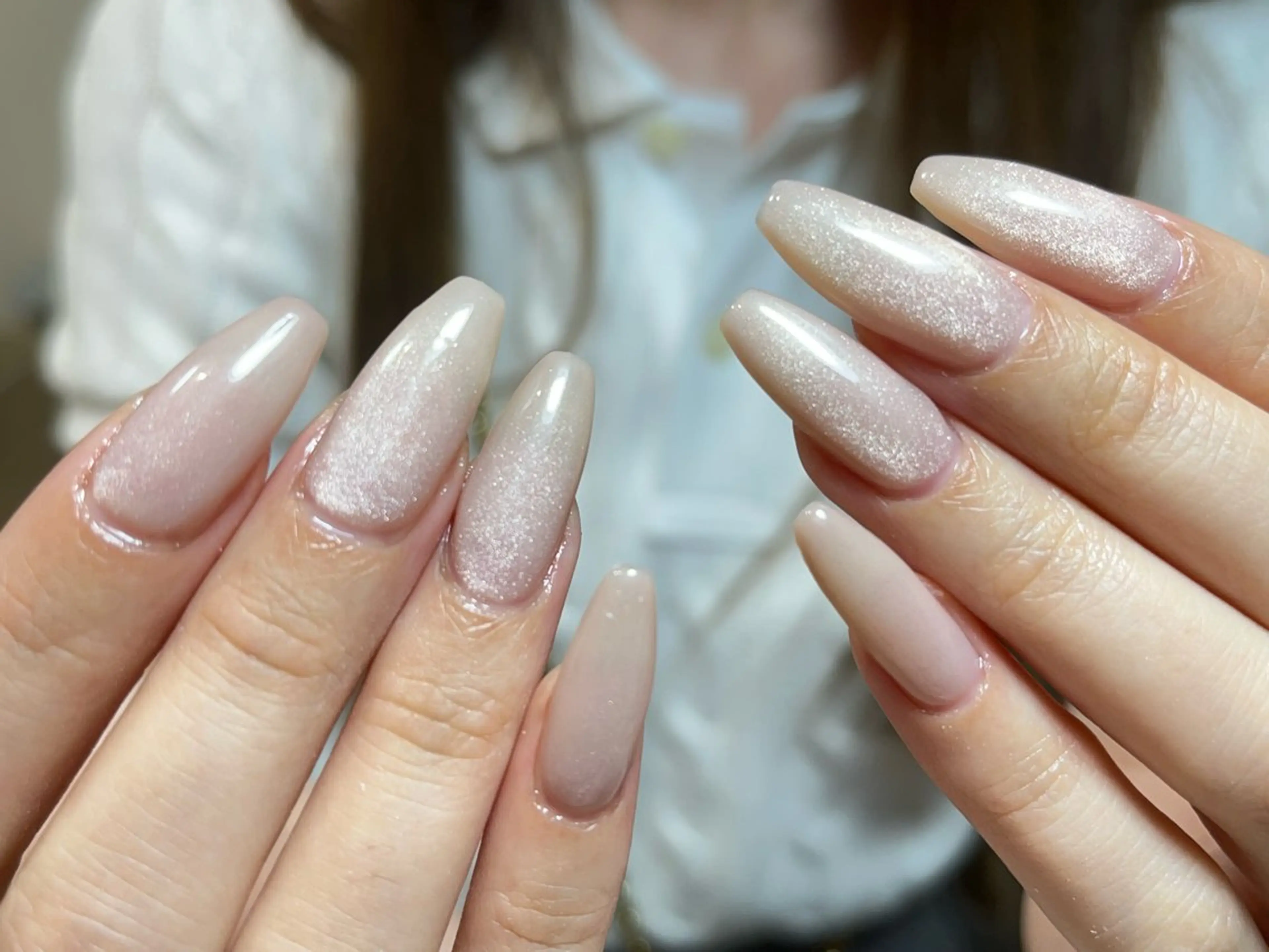 ネイル キラキラネイル 夏ネイル Venus nail チップ長さだし専門店のネイルデザイン