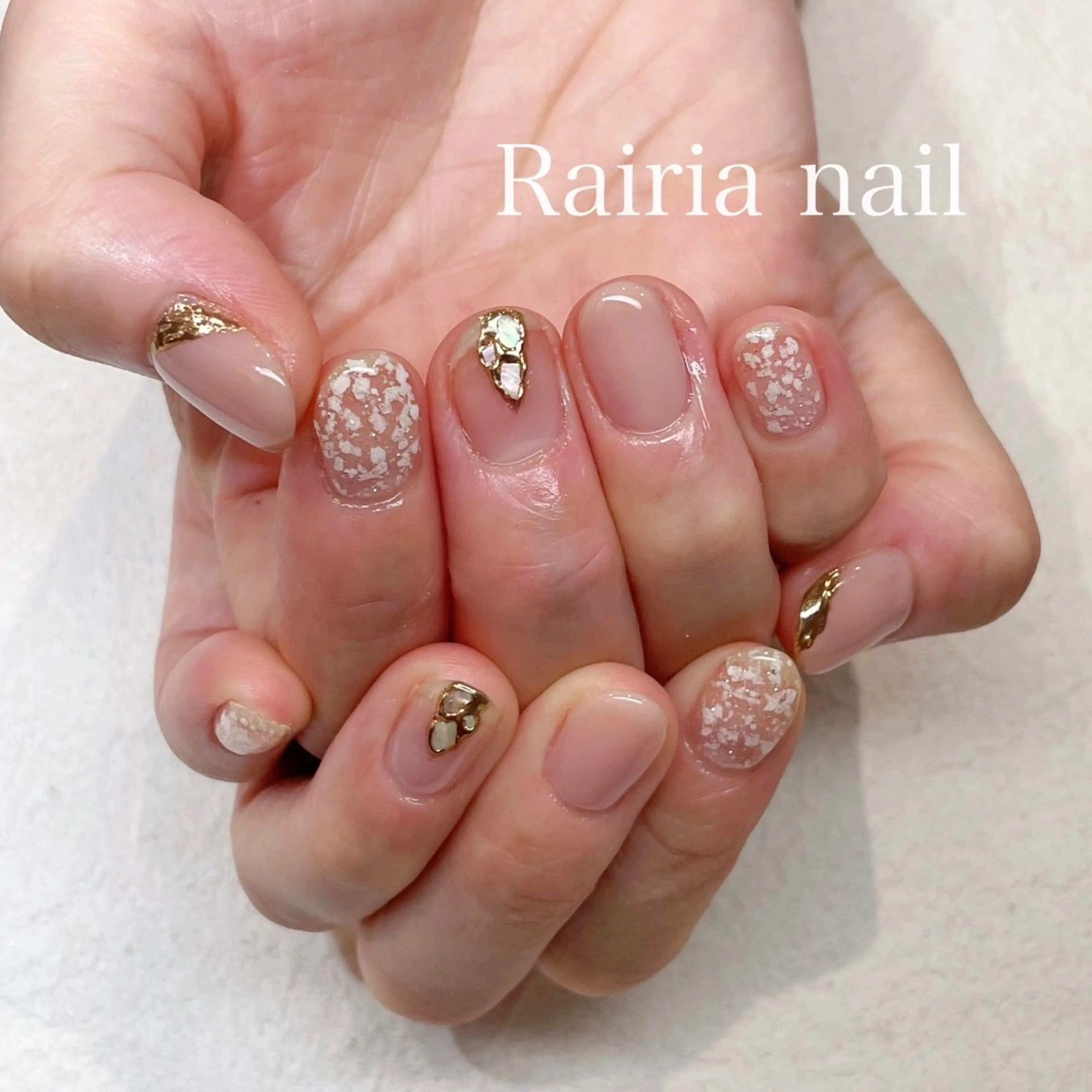 ネイル アートネイル ジェルネイル 持ち込み ニュアンスネイル パラジェル Rairia nail本八幡店のネイルデザイン