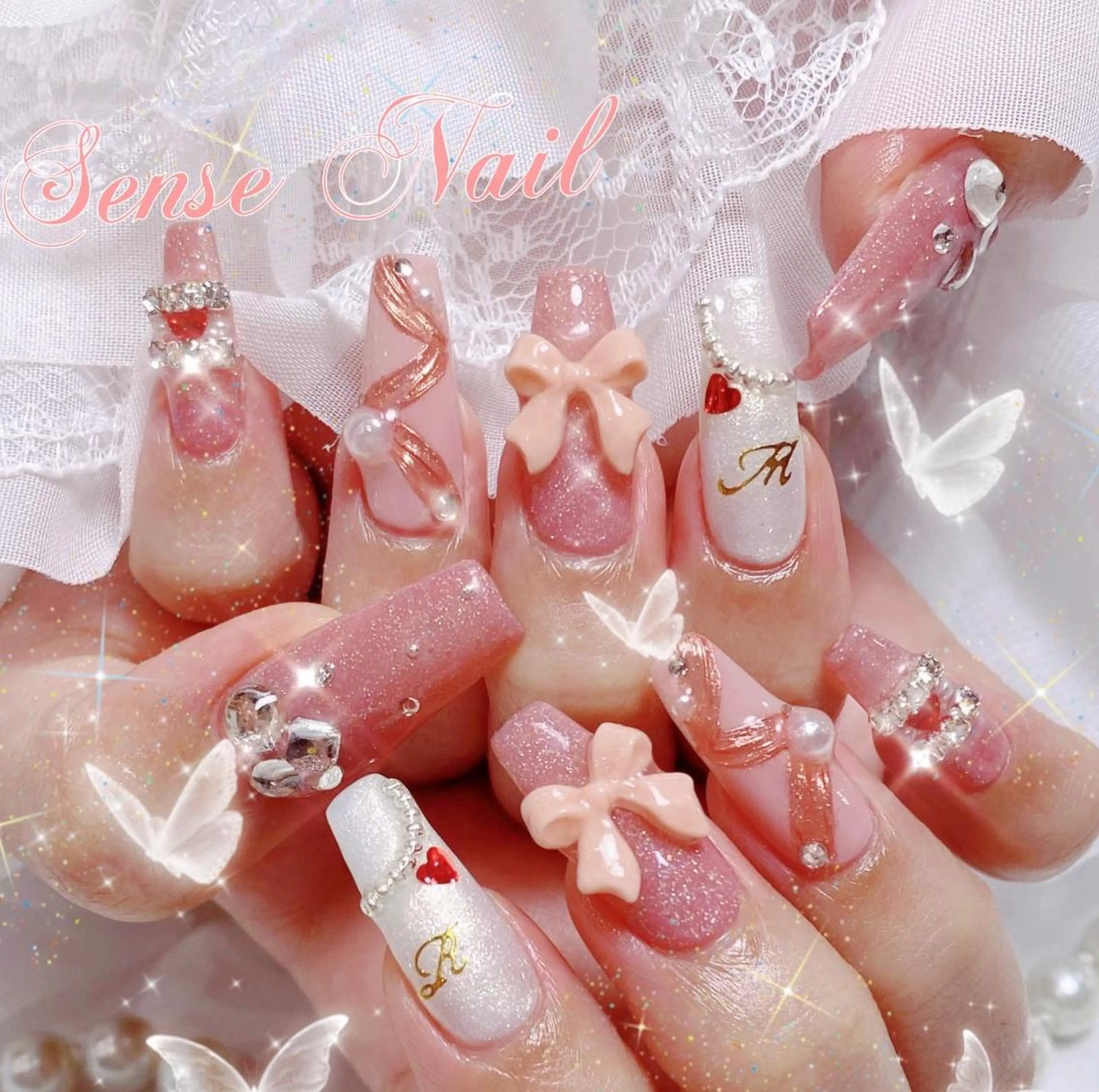 【スカルプ長さだし】持込デザイン15980(時間内でデザイン、パーツ10本OK）の写真