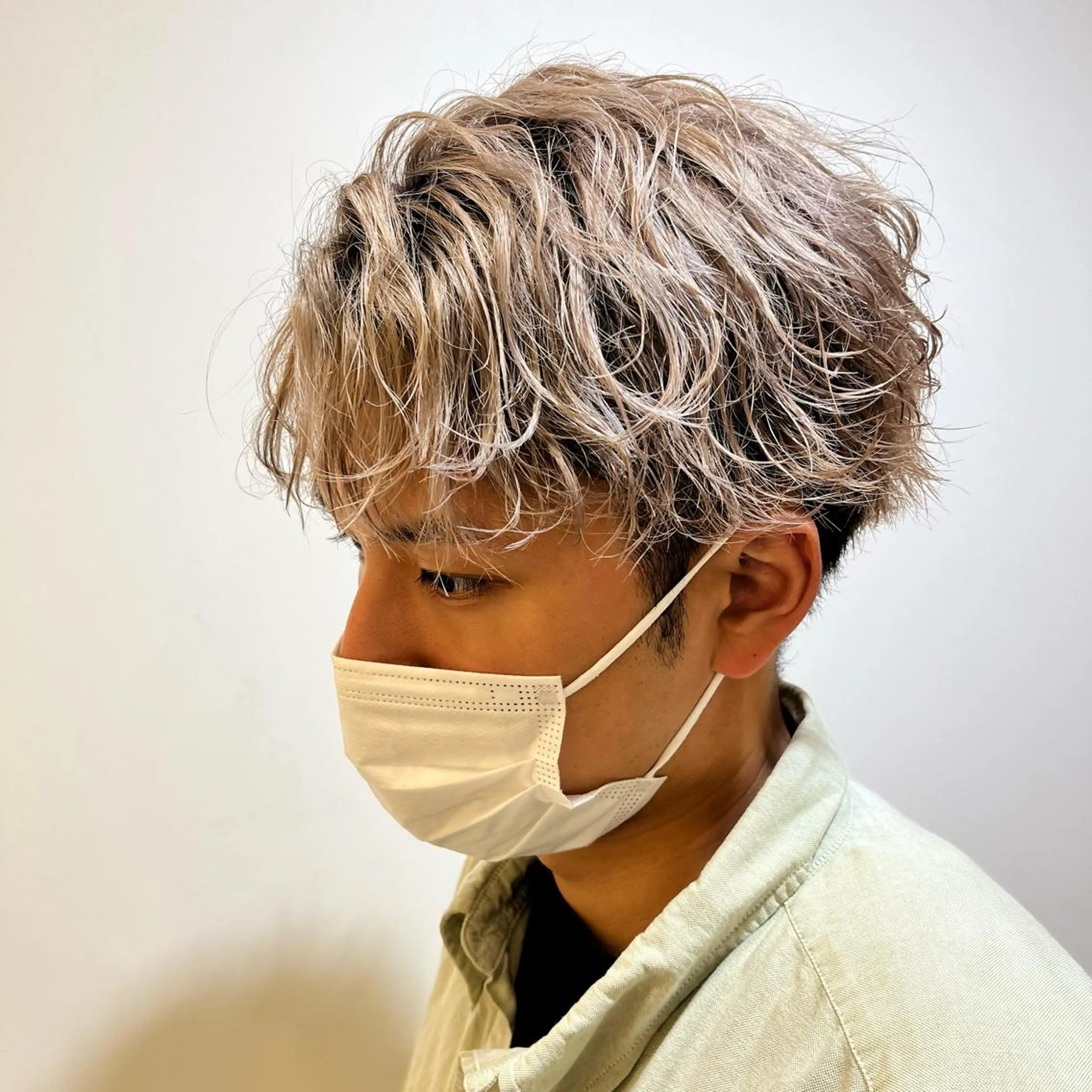 ショート カラー パーマ ヘアアレンジ メンズ キッズ センターパート メンズ特化 美容師かずまのヘアスタイル