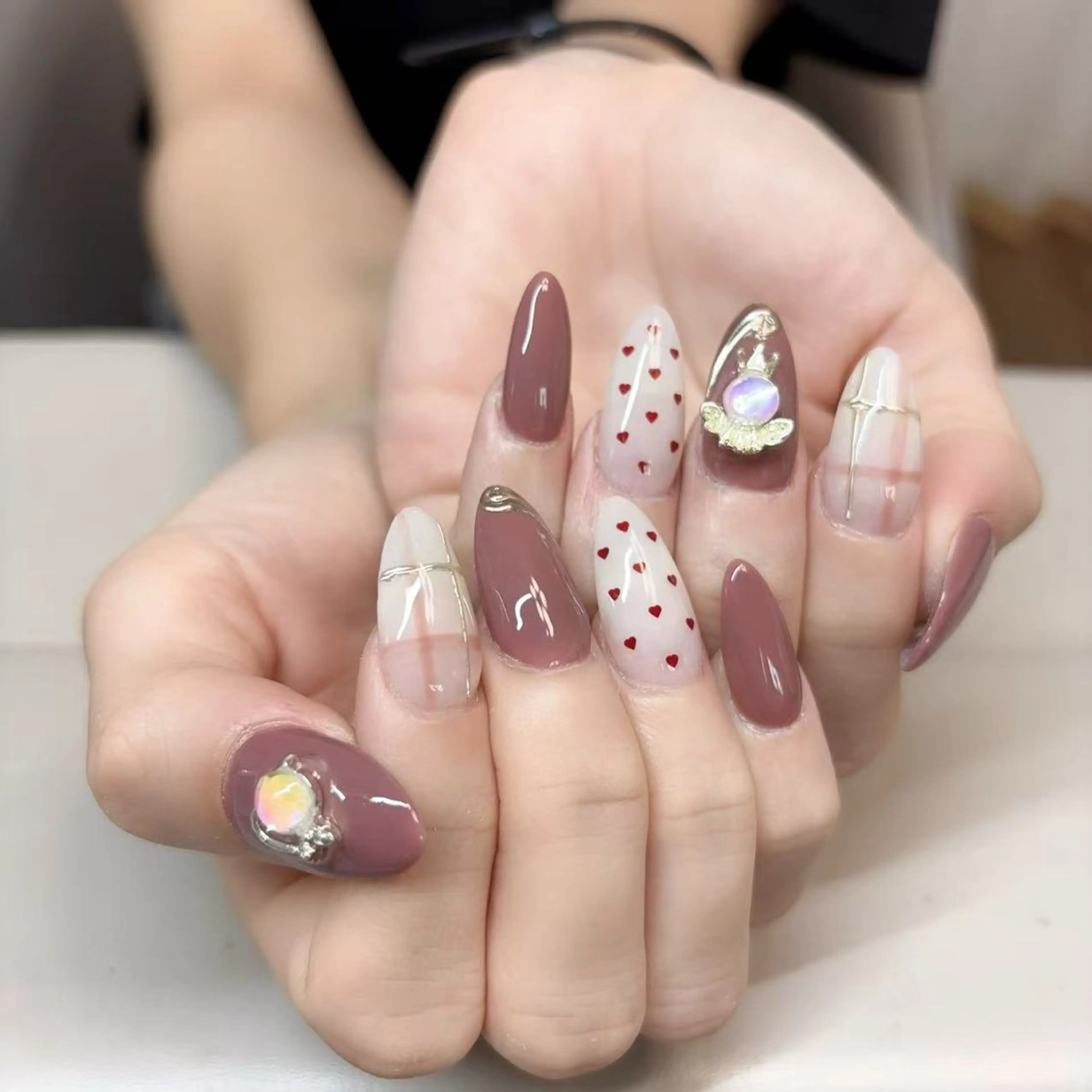 ネイル アニマル柄 べっ甲ネイル ブラウン ジェルネイル ハロウィン Rika  nail cocoのネイルデザイン