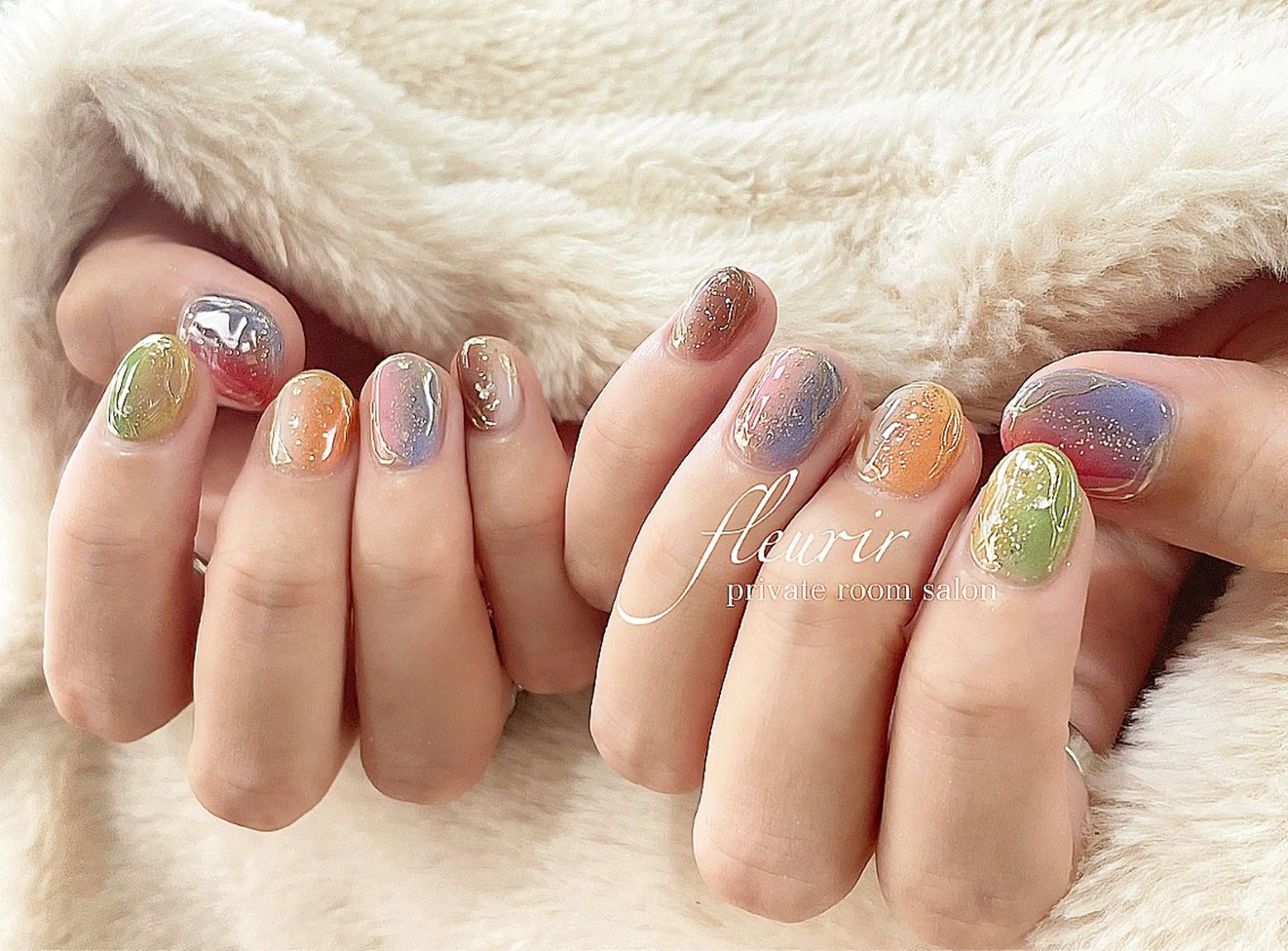 ネイル アートネイル ゴールド ミラーネイル ネイルチップ フルリール 【プライベートサロンのネイルデザイン