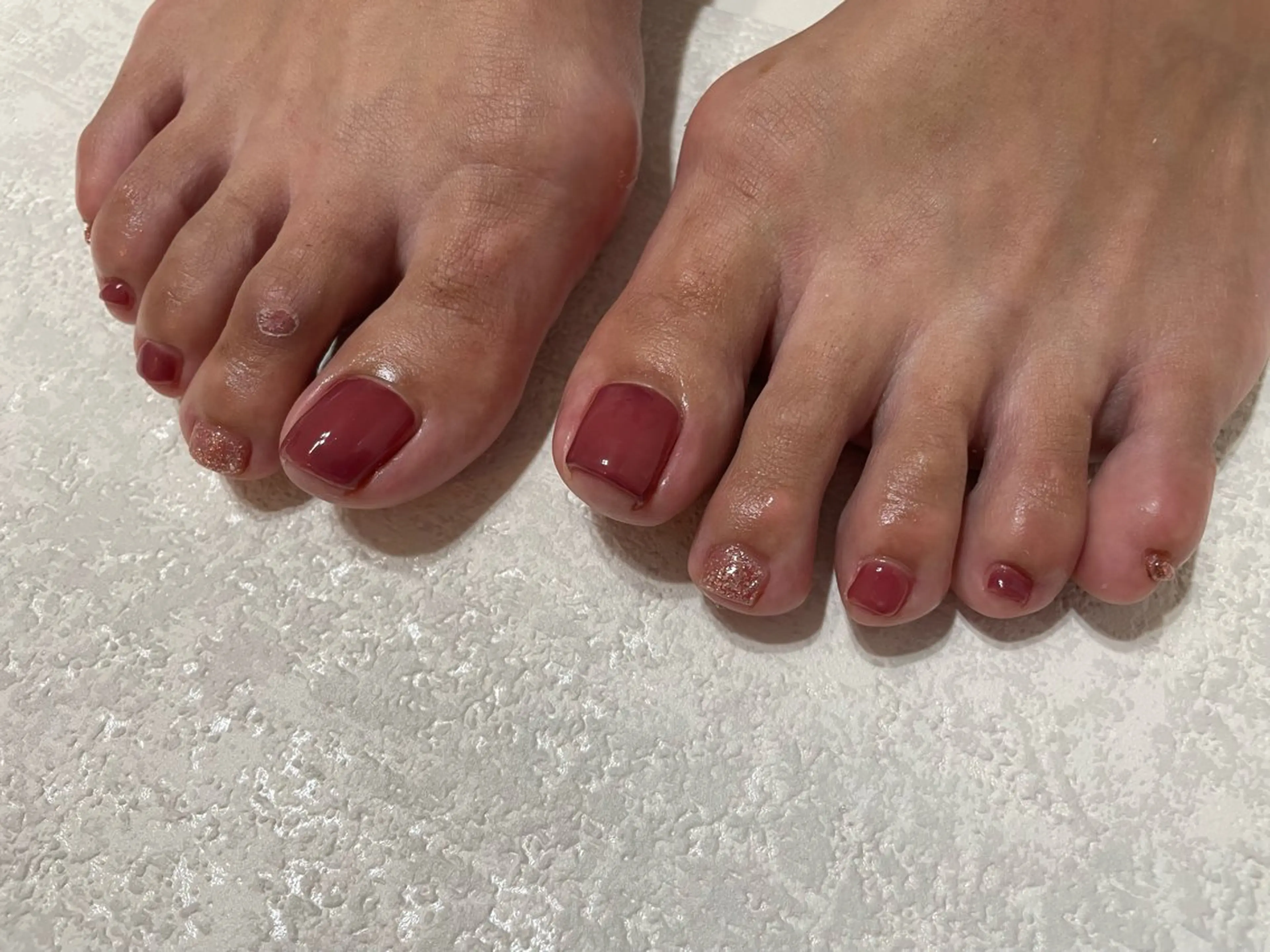 ネイル フットネイル ジェルネイル パラジェル 夏ネイル ワンホンネイル kikinail 溝の口のネイルデザイン