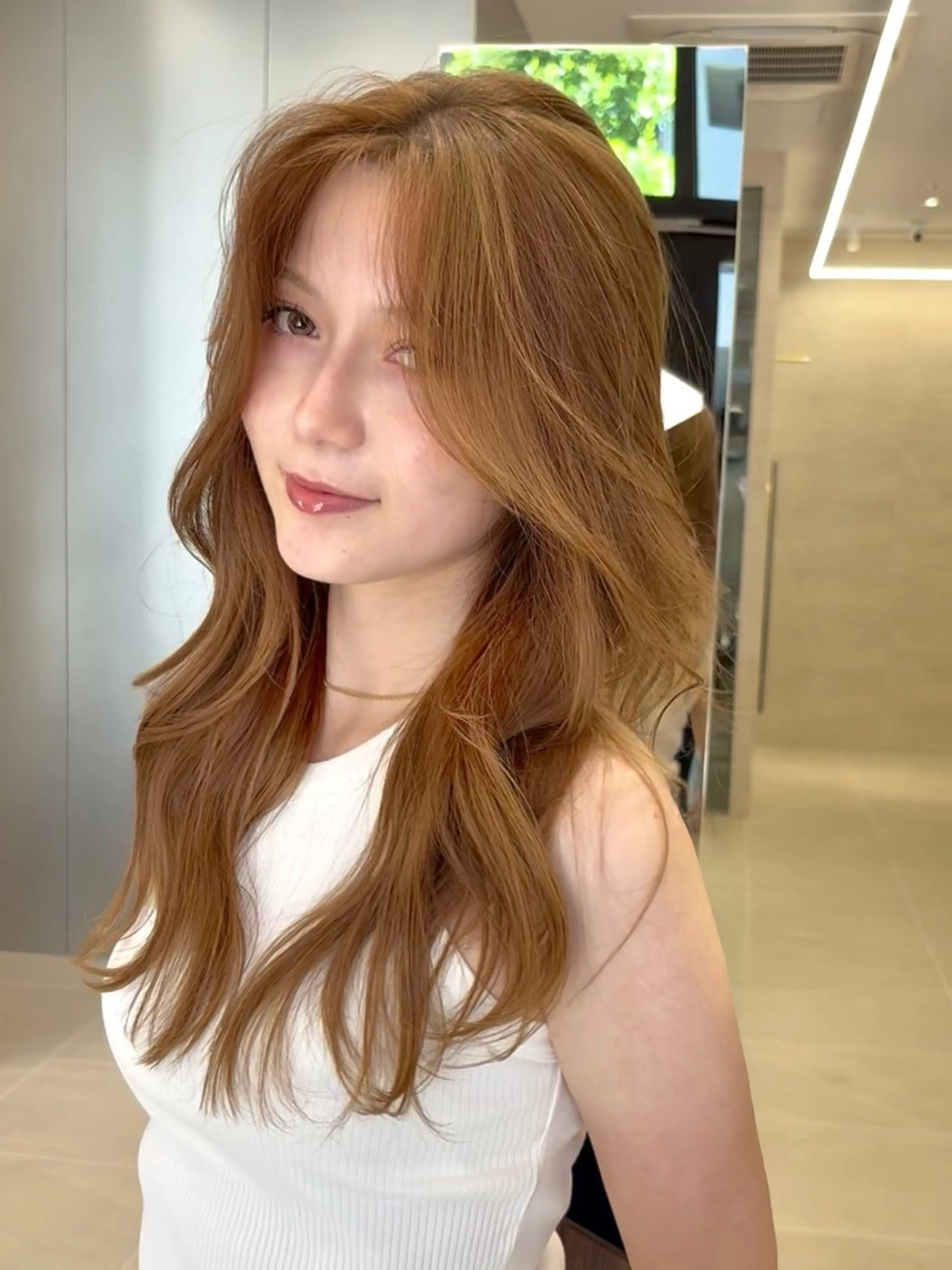 ロング カラー 透明感カラー レイヤーカット PULSE yokohama所属・タッセルボブ/韓国 レイヤー/髪質改善のヘアスタイル