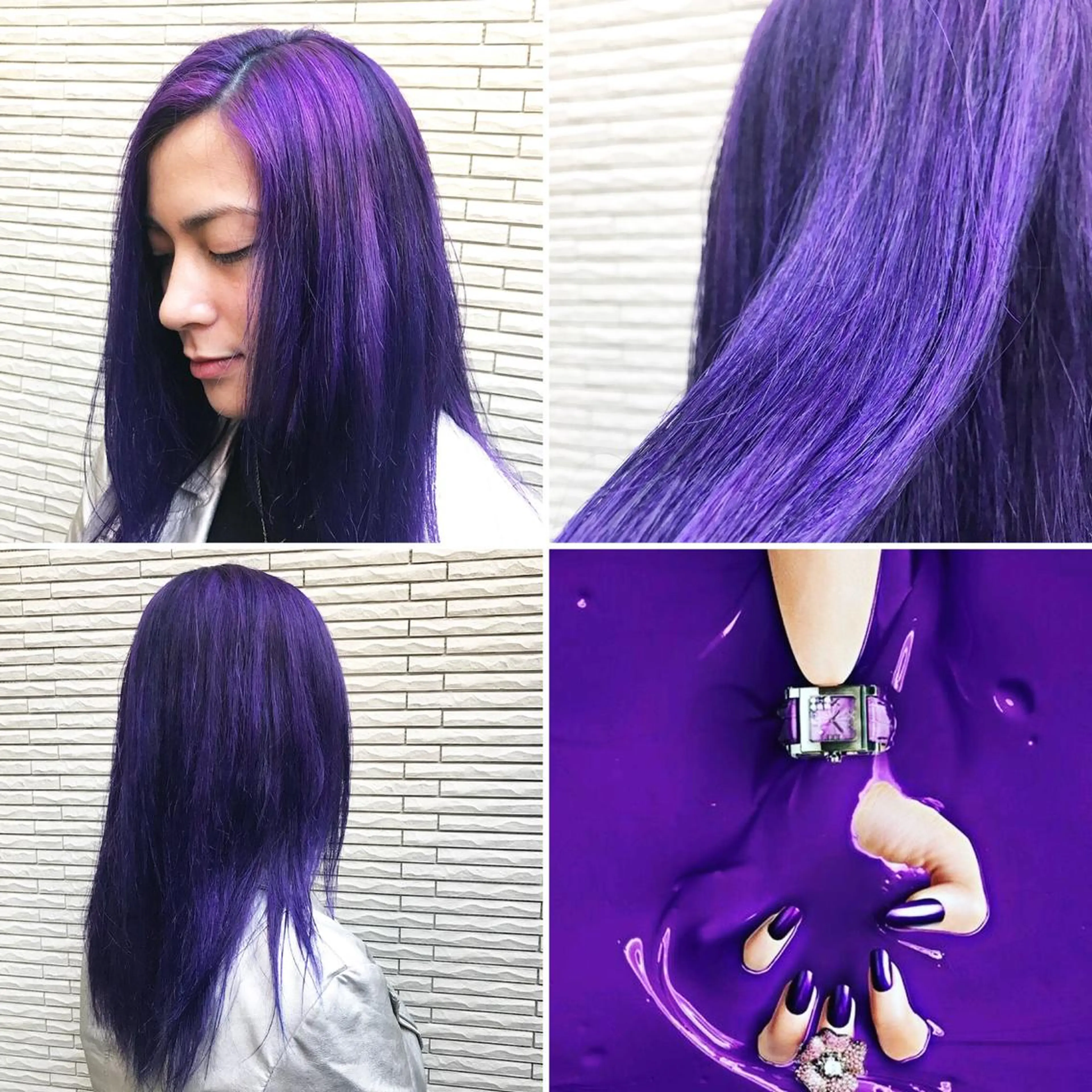 ロング カラー ブリーチ パープルカラー ヘアカラー トリートメント 🌈推し色派手髪 ハイトーンShinのヘアスタイル